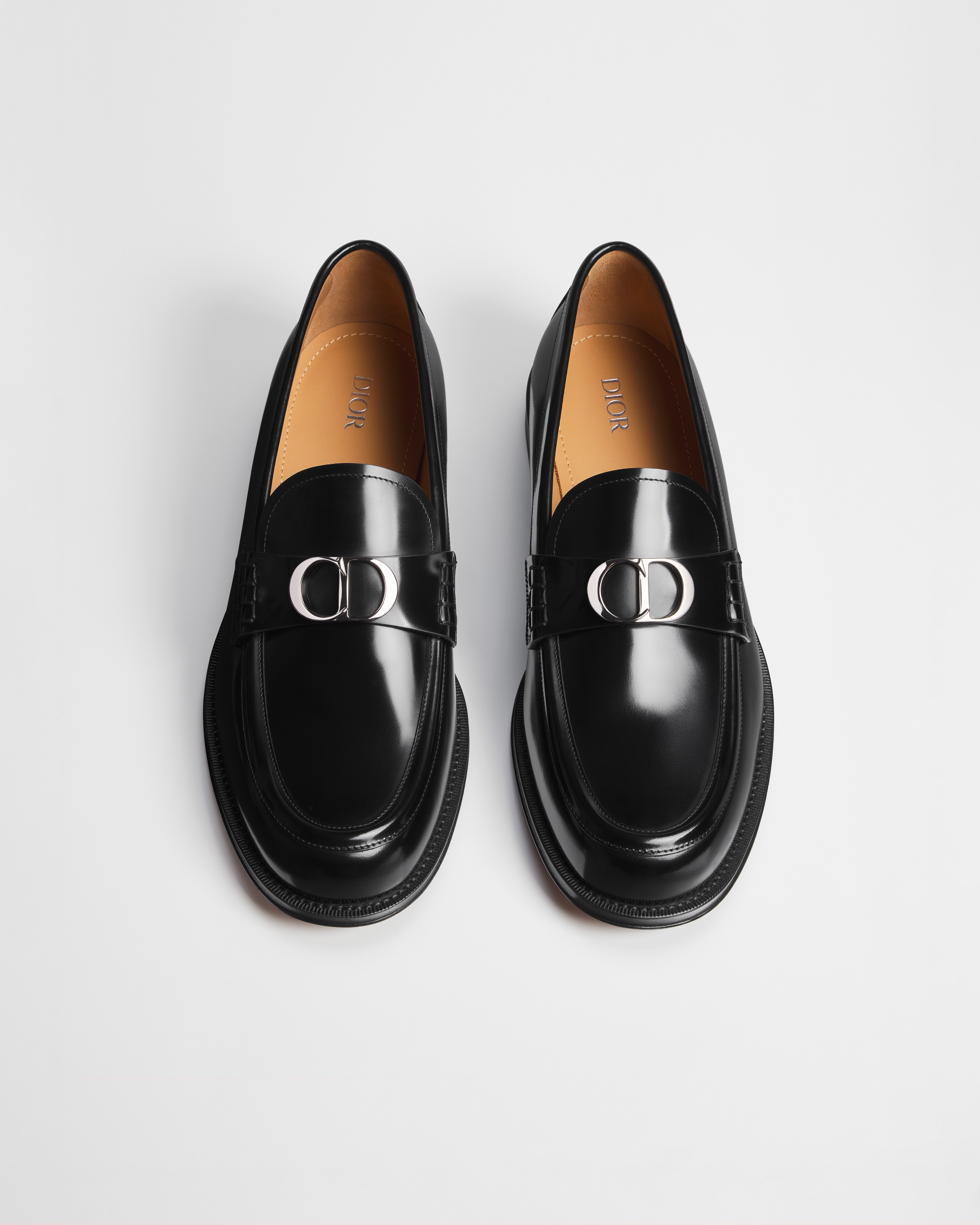 Dior Granville Loafer Poliertes Kalbsleder in Schwarz E06