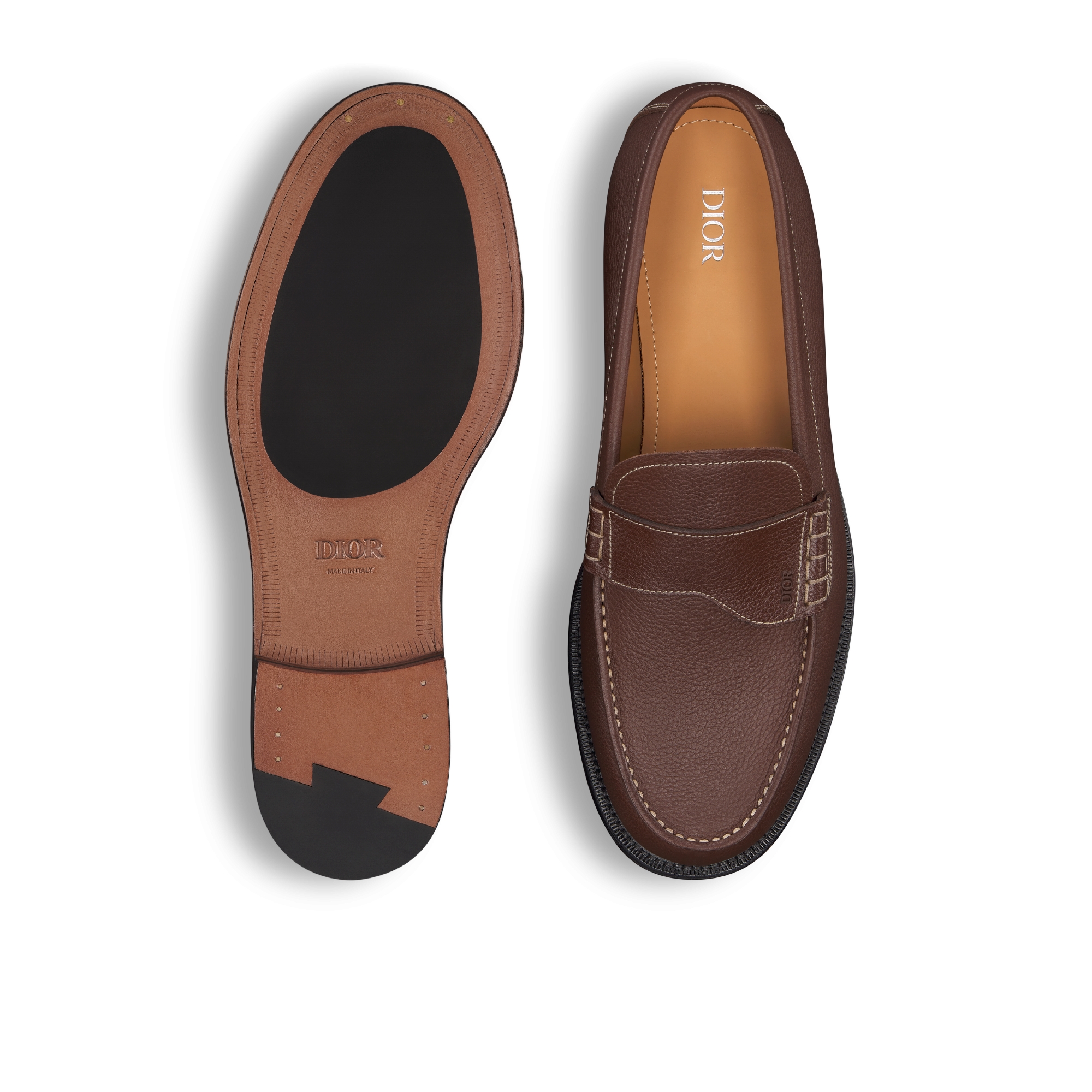 Dior Granville Loafer Brown Grained Calfskin DIOR