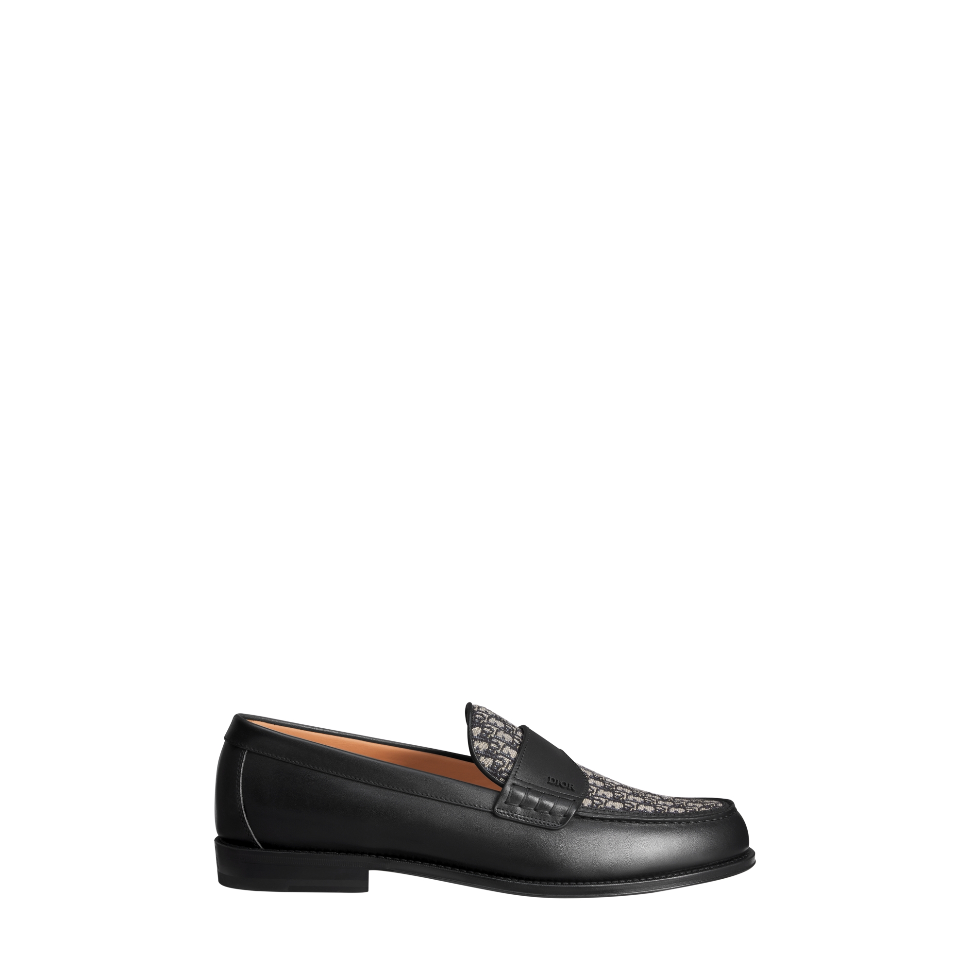  Black Smooth Calfskin with Beige and Black Dior Oblique Jacquard