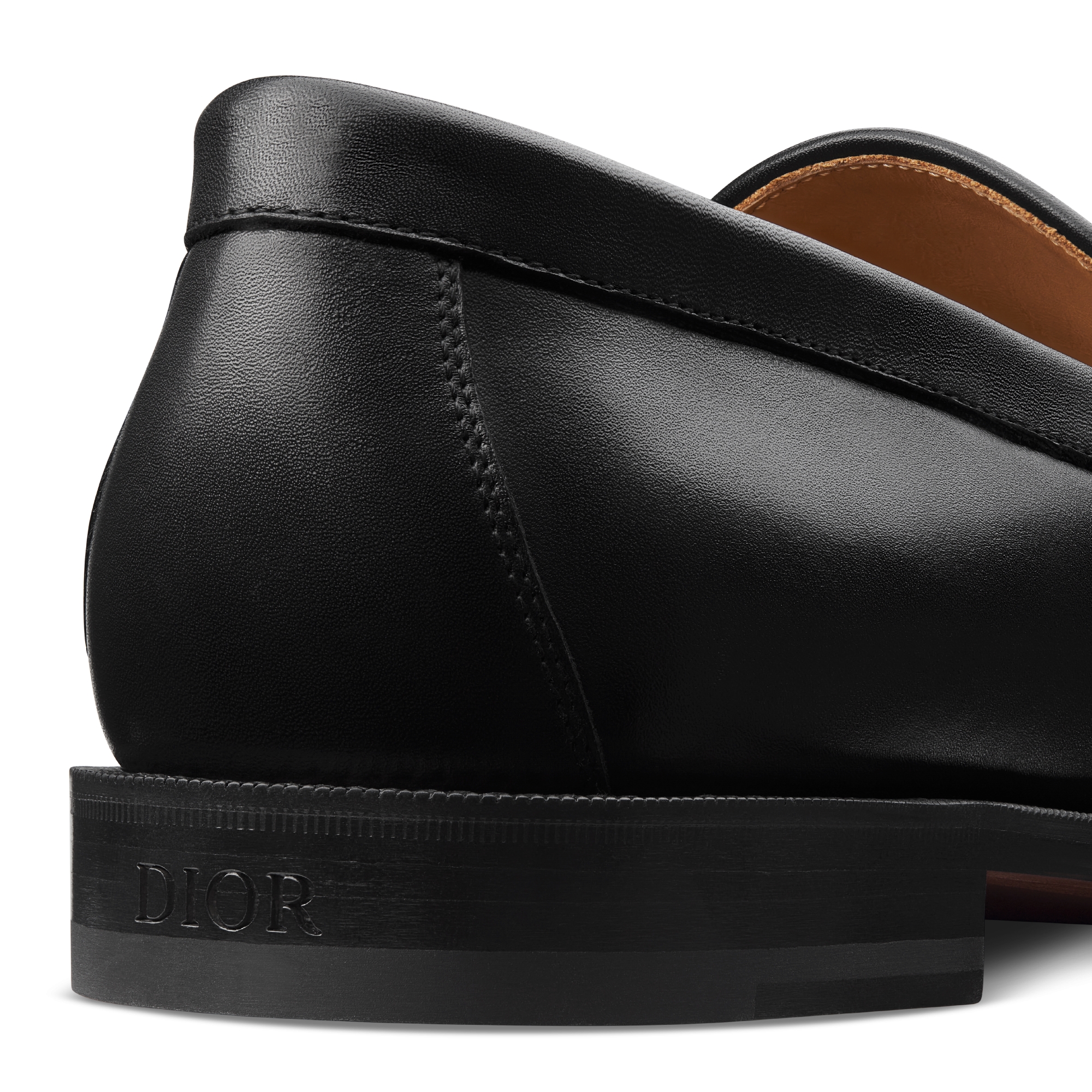 Mocasín Dior Granville Piel de becerro lisa negra y Dior Oblique en jacquard negro E09