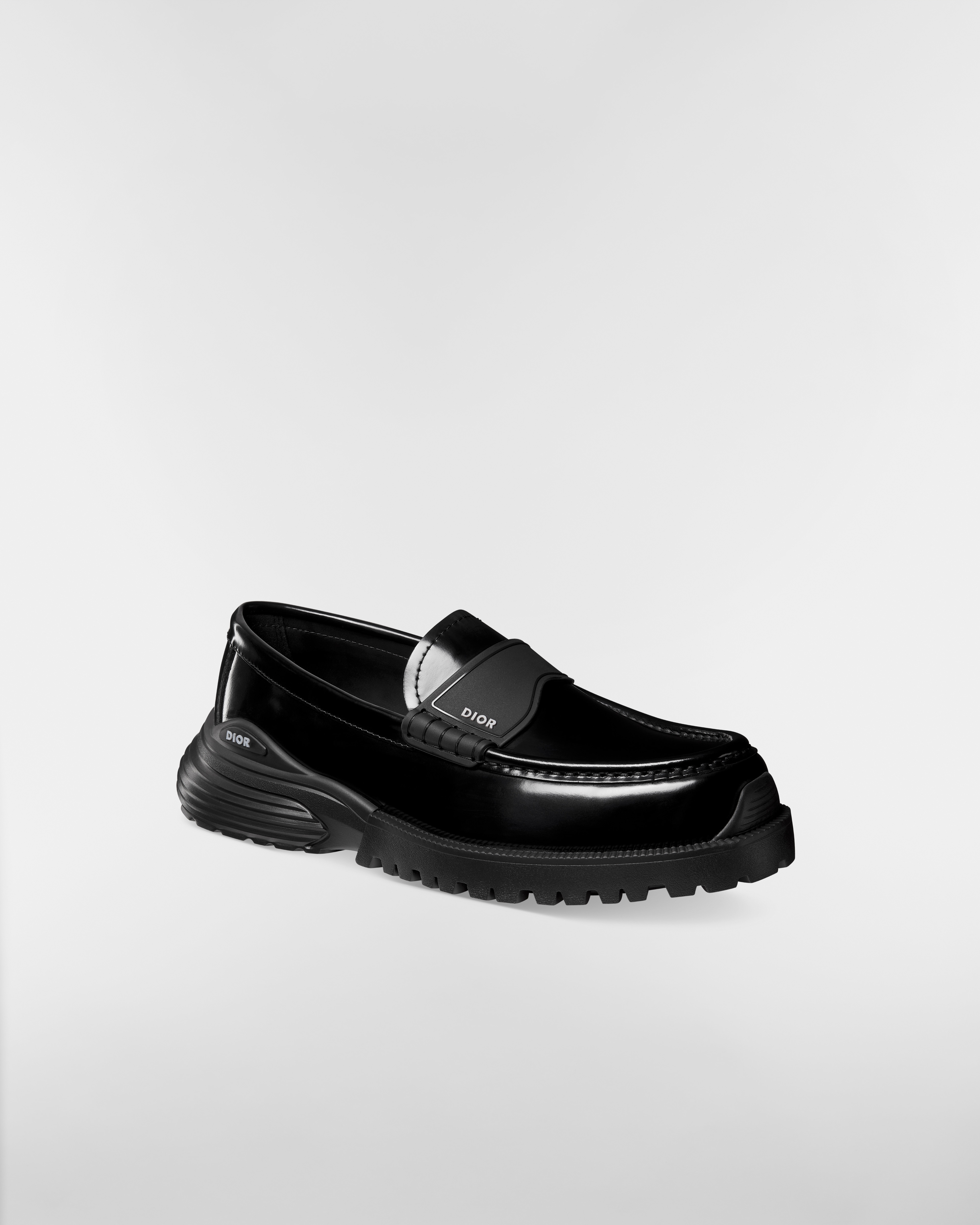 Mocassin Dior Combat Cuir de veau poli noir E03