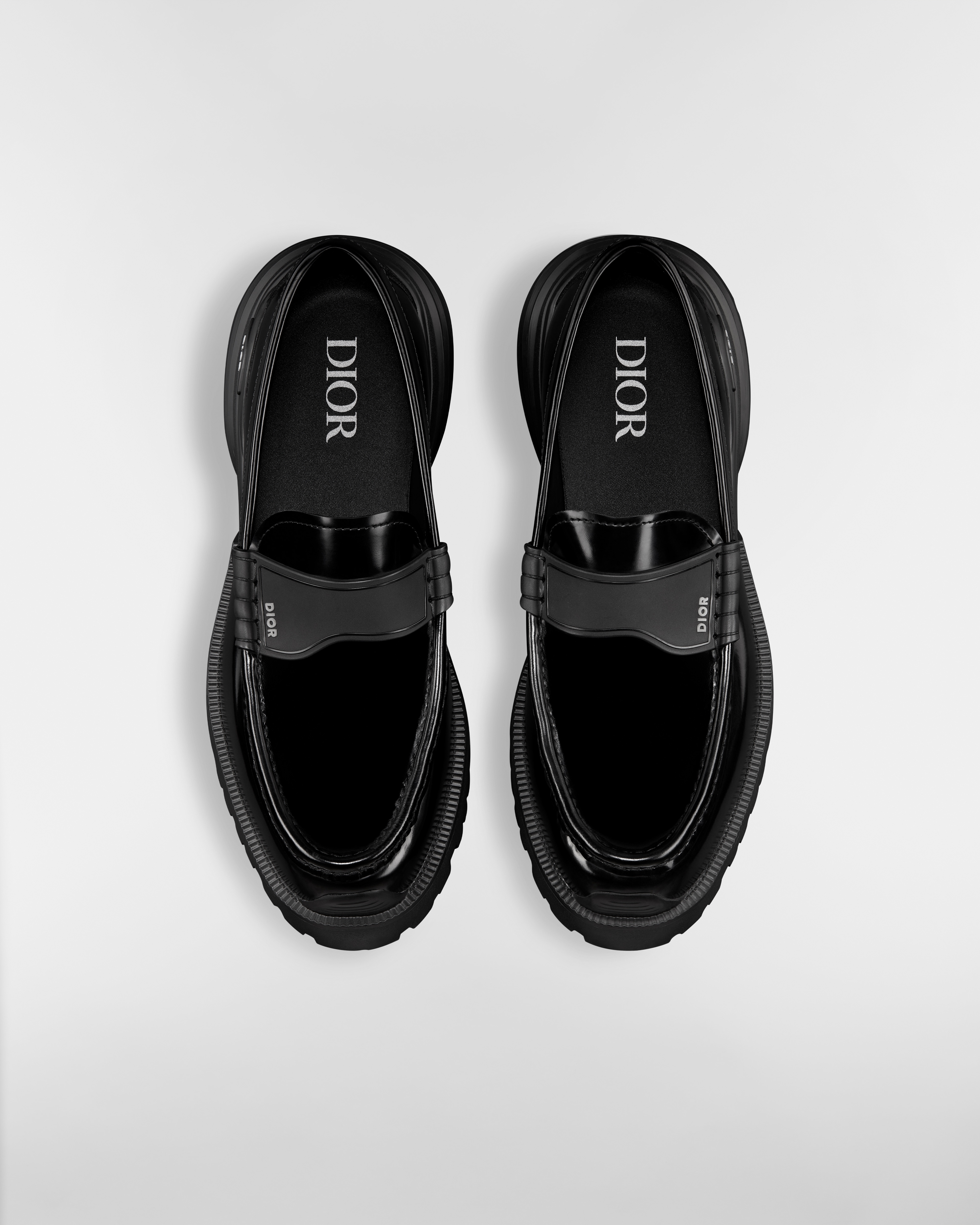 Mocassin Dior Combat Cuir de veau poli noir E06
