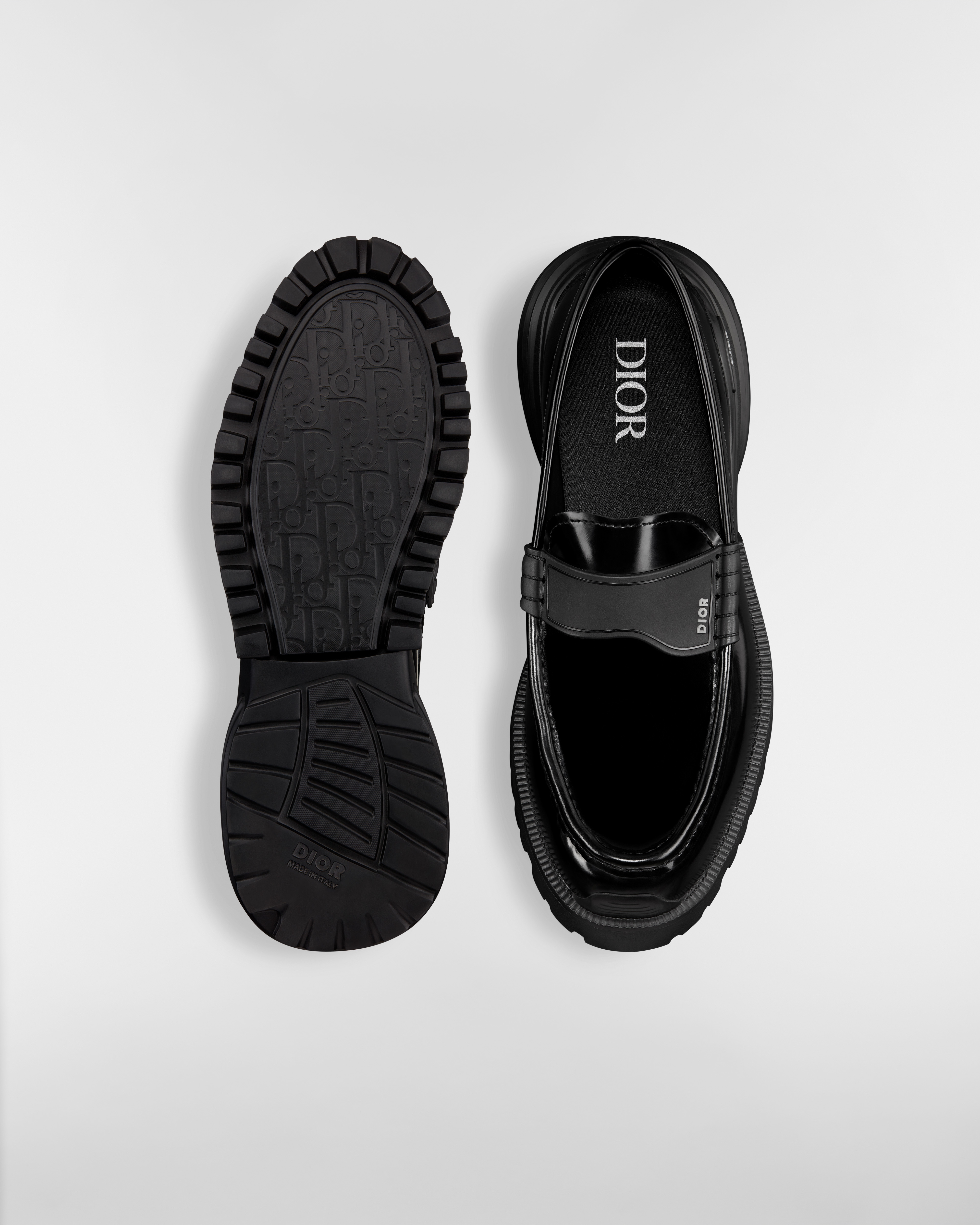 Mocassin Dior Combat Cuir de veau poli noir E07