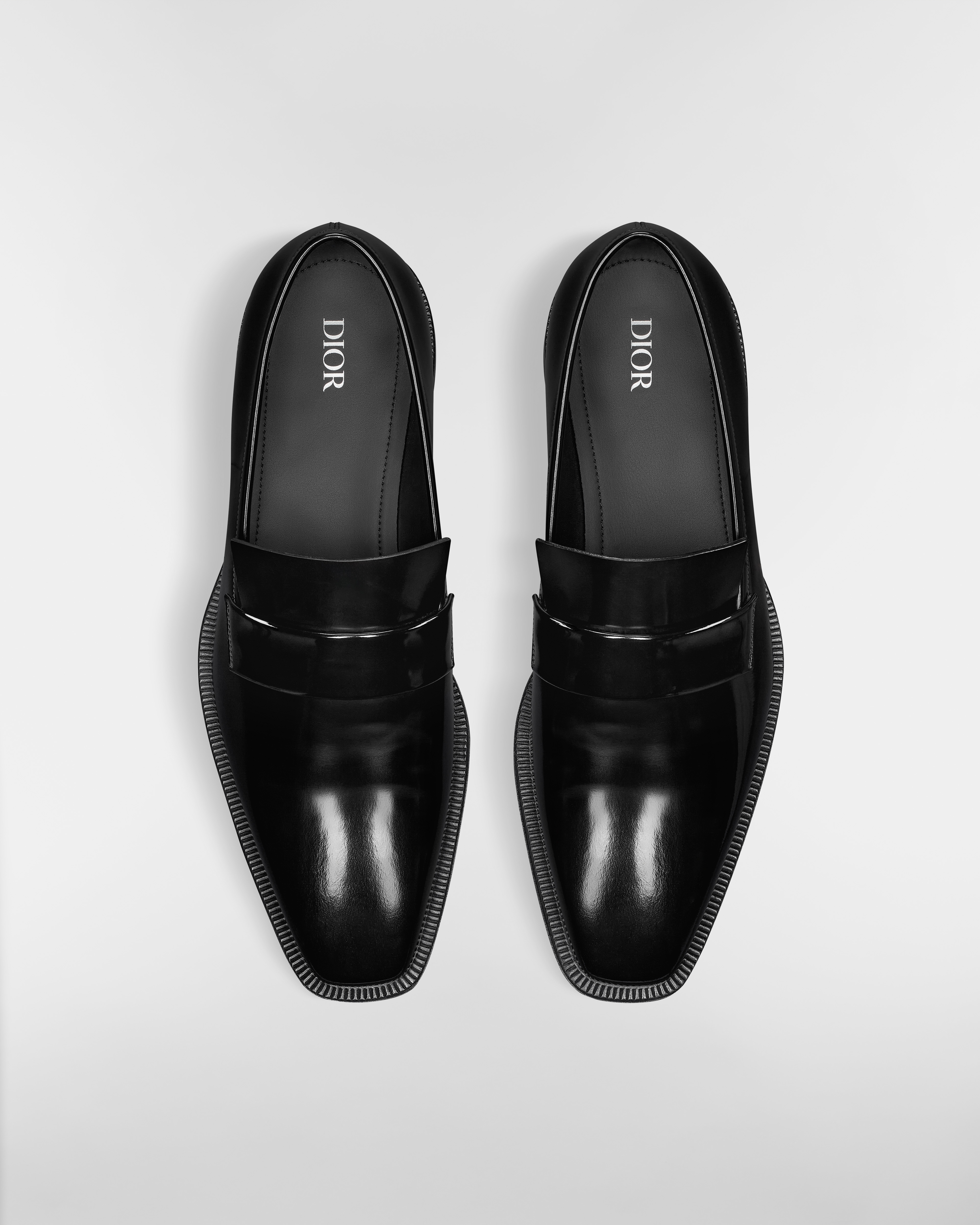 Mocasines Dior Palmarès Piel de becerro acharolada y tejido técnico negros E06