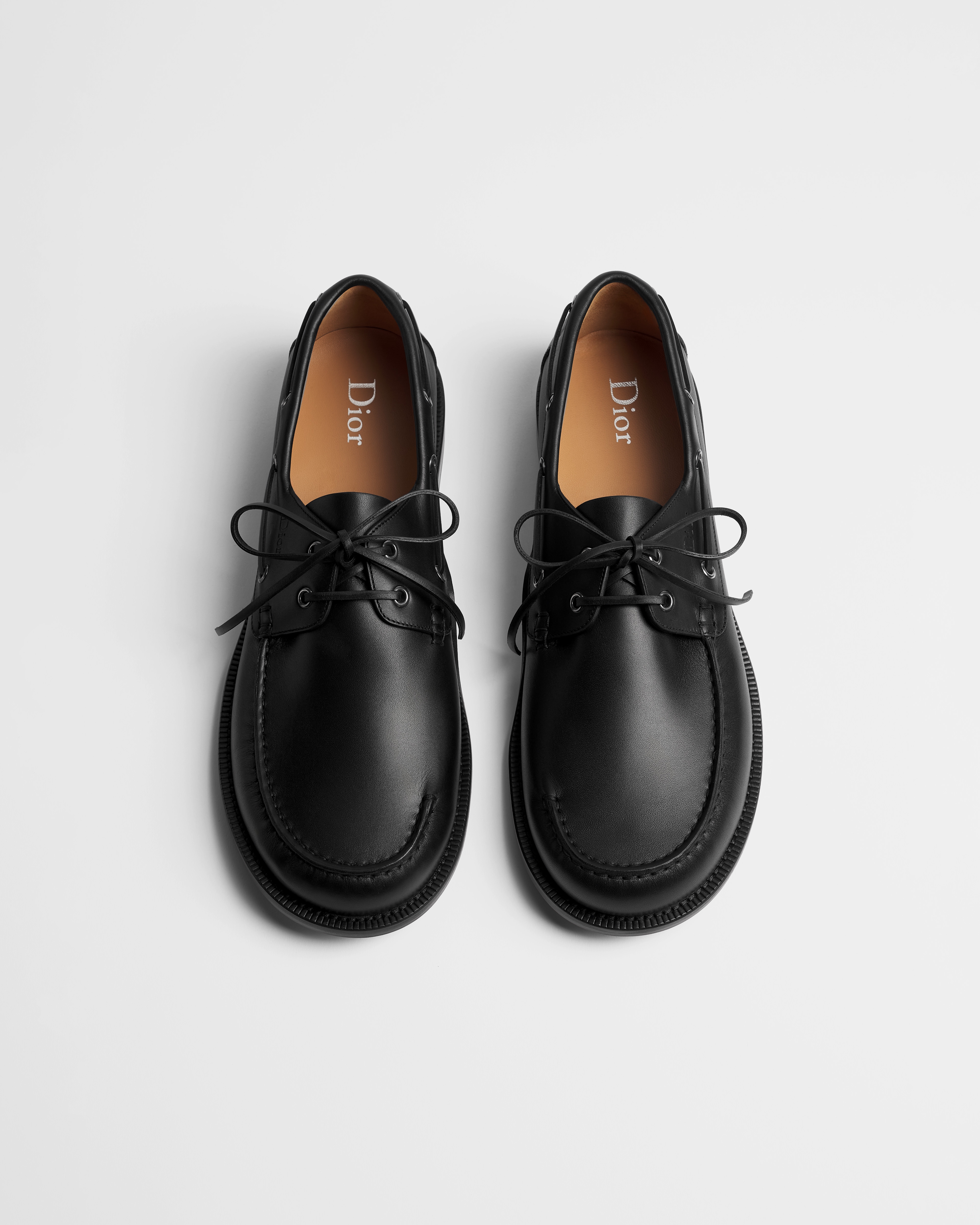 Dior Archie Boat Shoe Black Smooth Calfskin E06