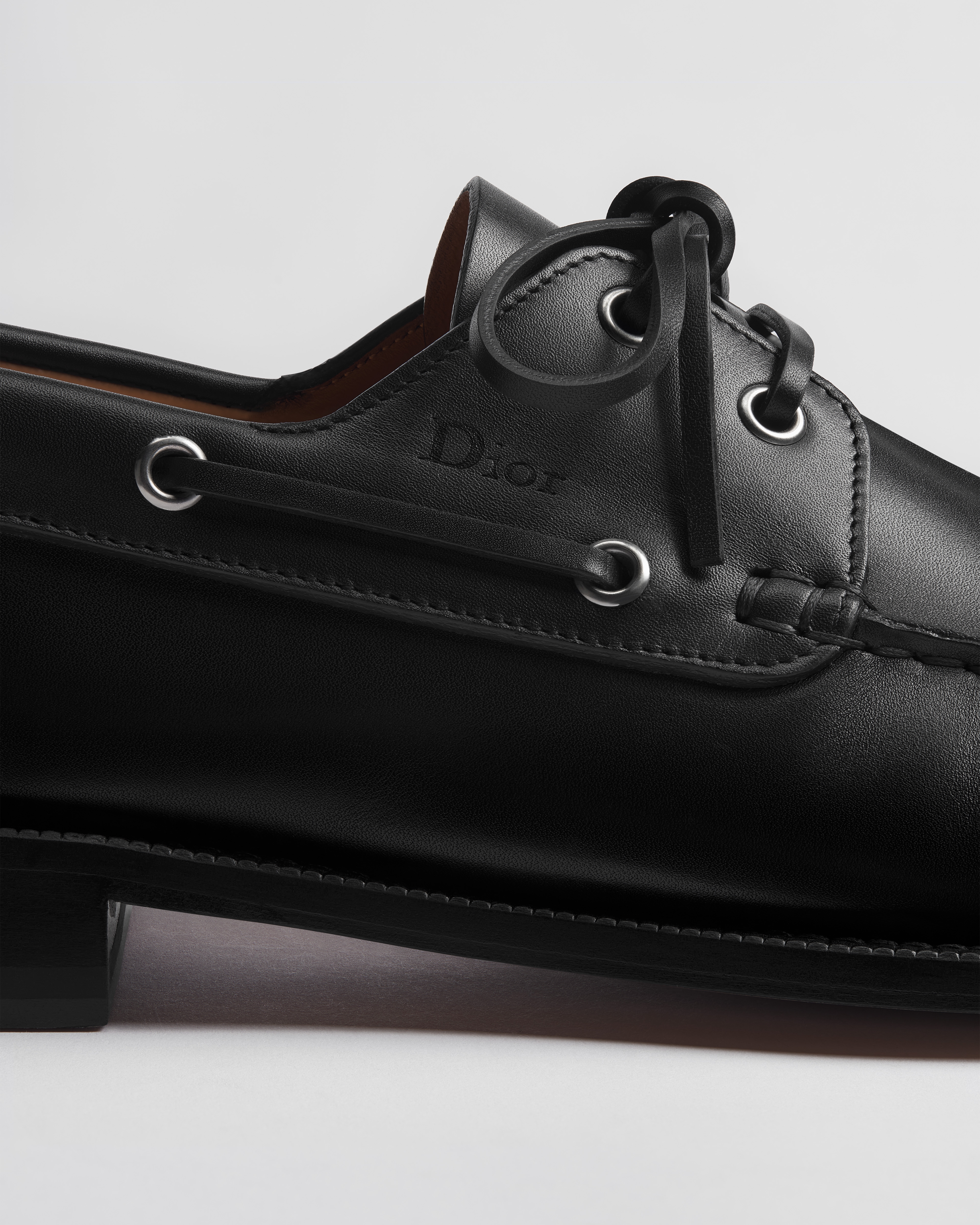 Dior Archie 帆船鞋 黑色光滑小牛皮 E10