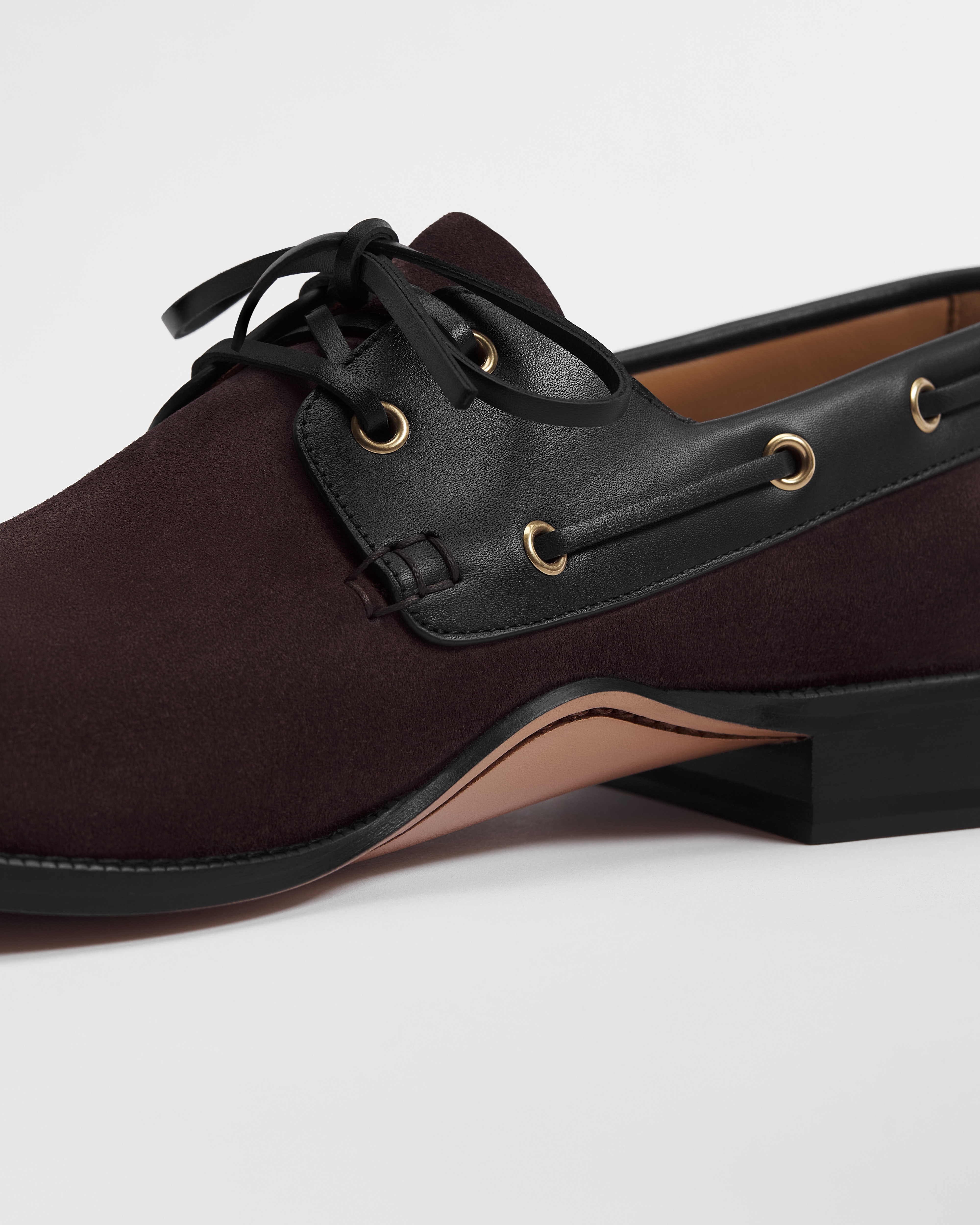 Dior Archie 帆船鞋 深棕色麂皮和黑色光滑小牛皮 E09