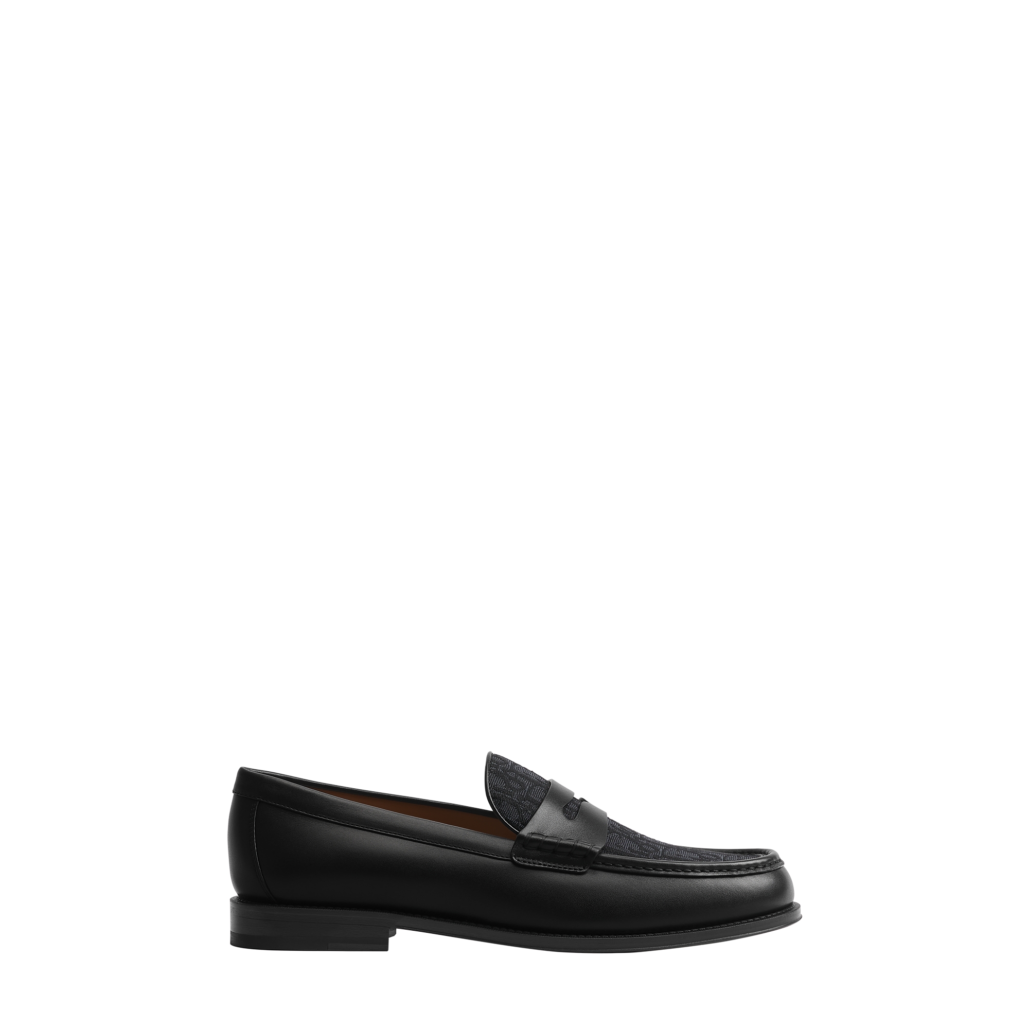 Dior Granville Loafer Black Smooth Calfskin and Black Dior Oblique Jacquard E02