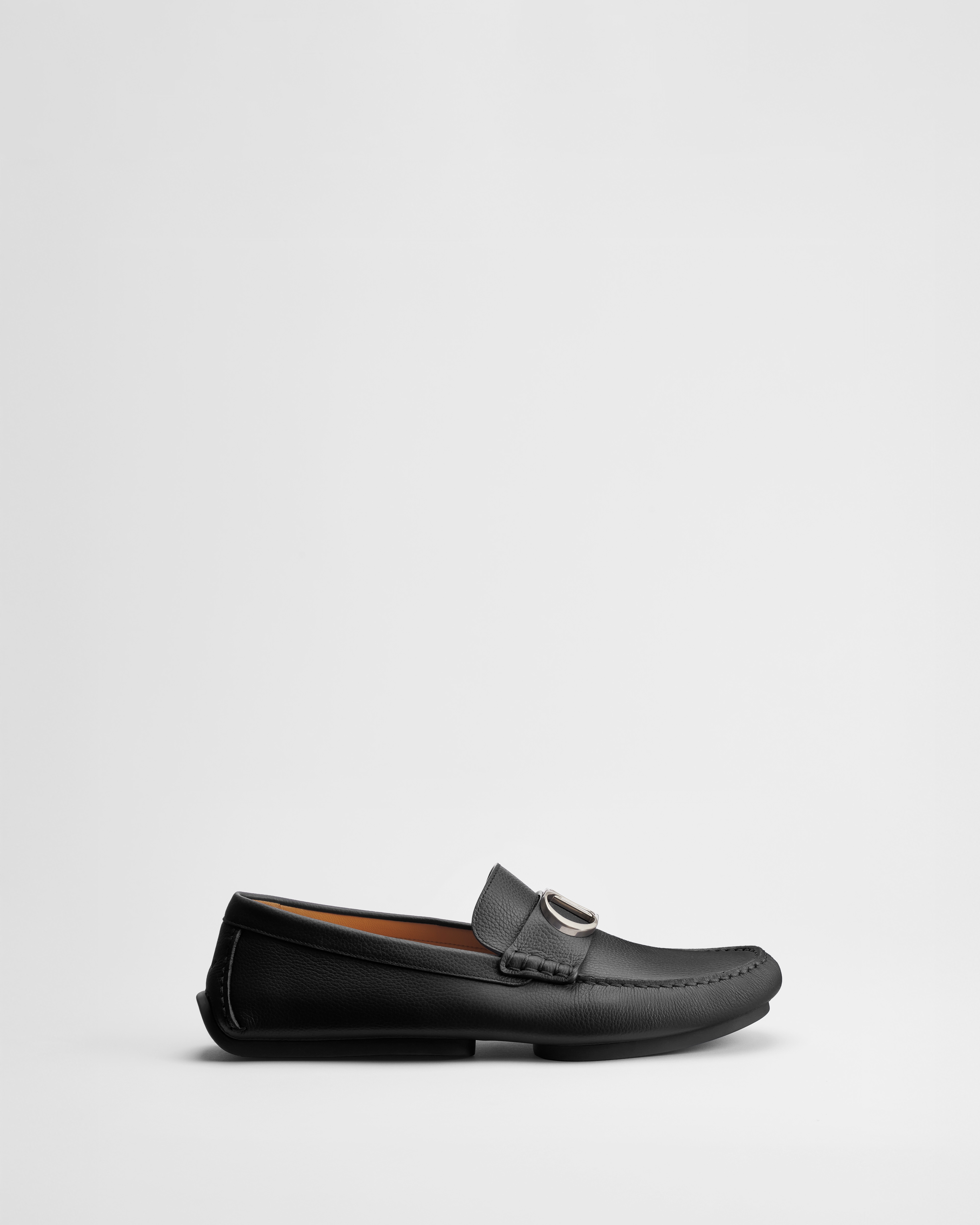 Mocassin Dior Roadie Cuir de veau grainé noir E02