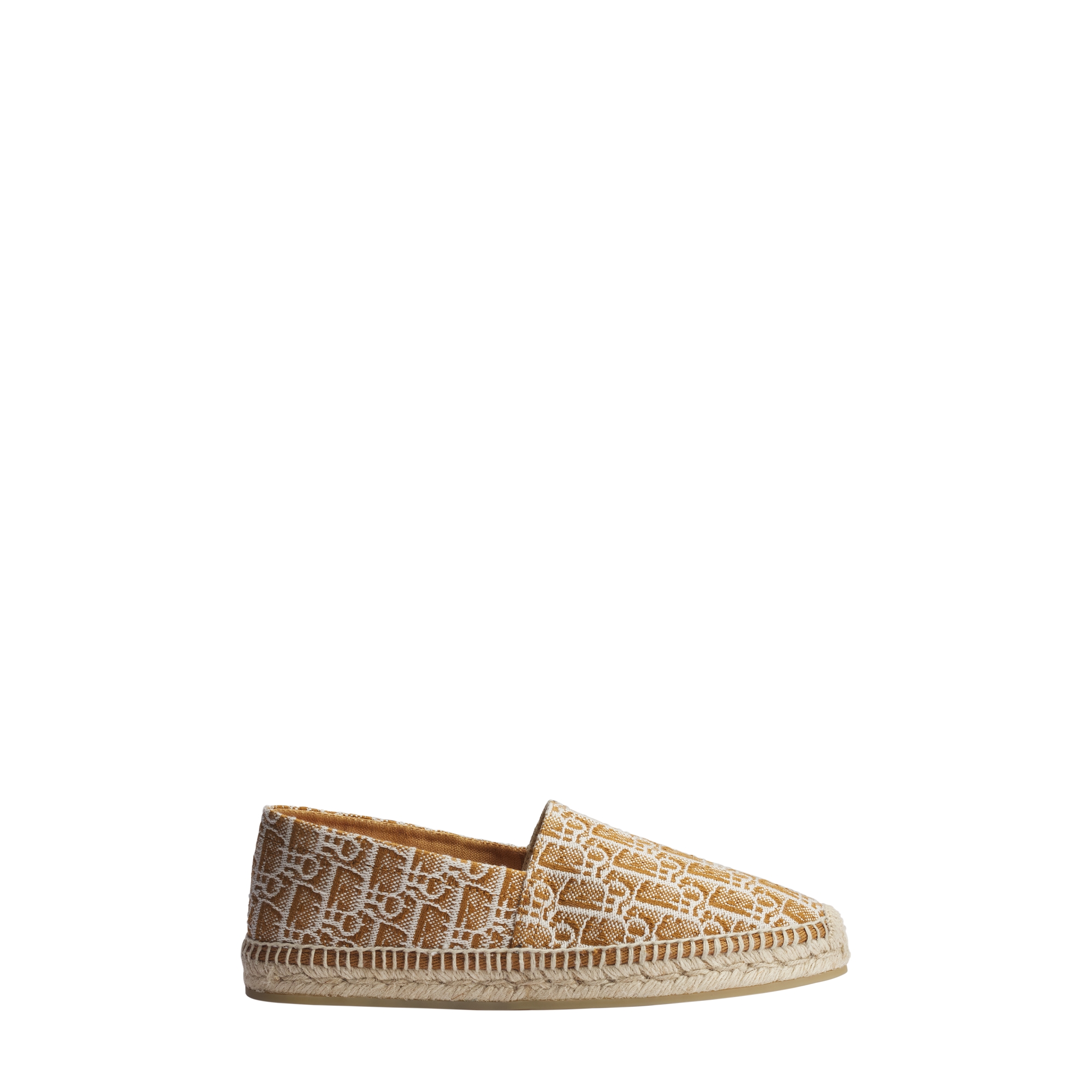 Dior Siroco Espadrille Cognac Brown and White Dior Oblique Canvas E02