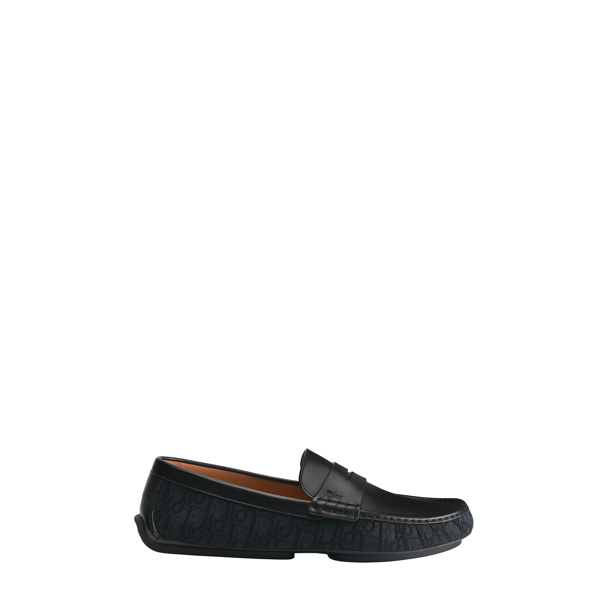 Dior Roadie Loafer Black Smooth Calfskin and Black Dior Oblique Jacquard E02