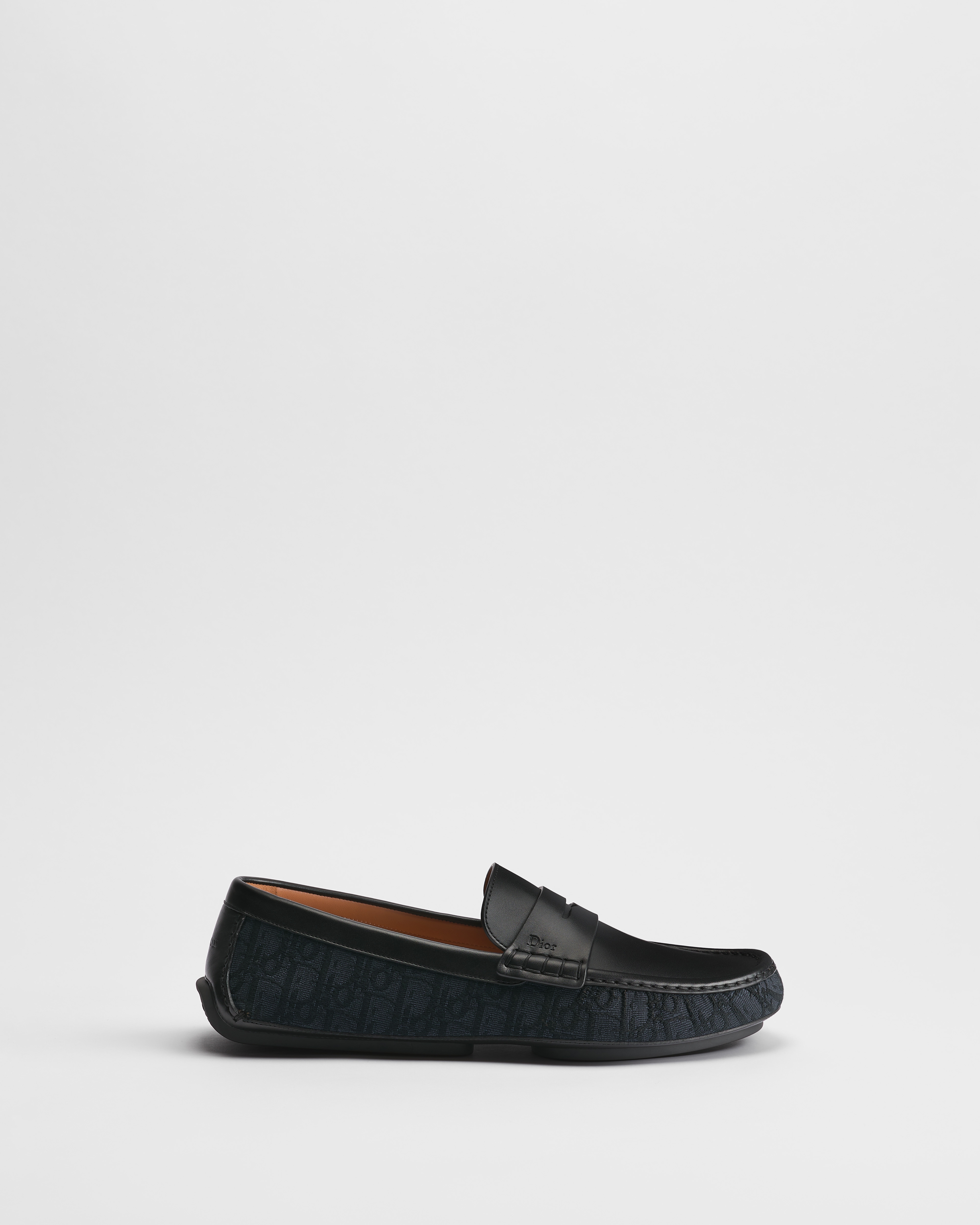Dior Roadie Loafer Black Smooth Calfskin and Black Dior Oblique Jacquard E02