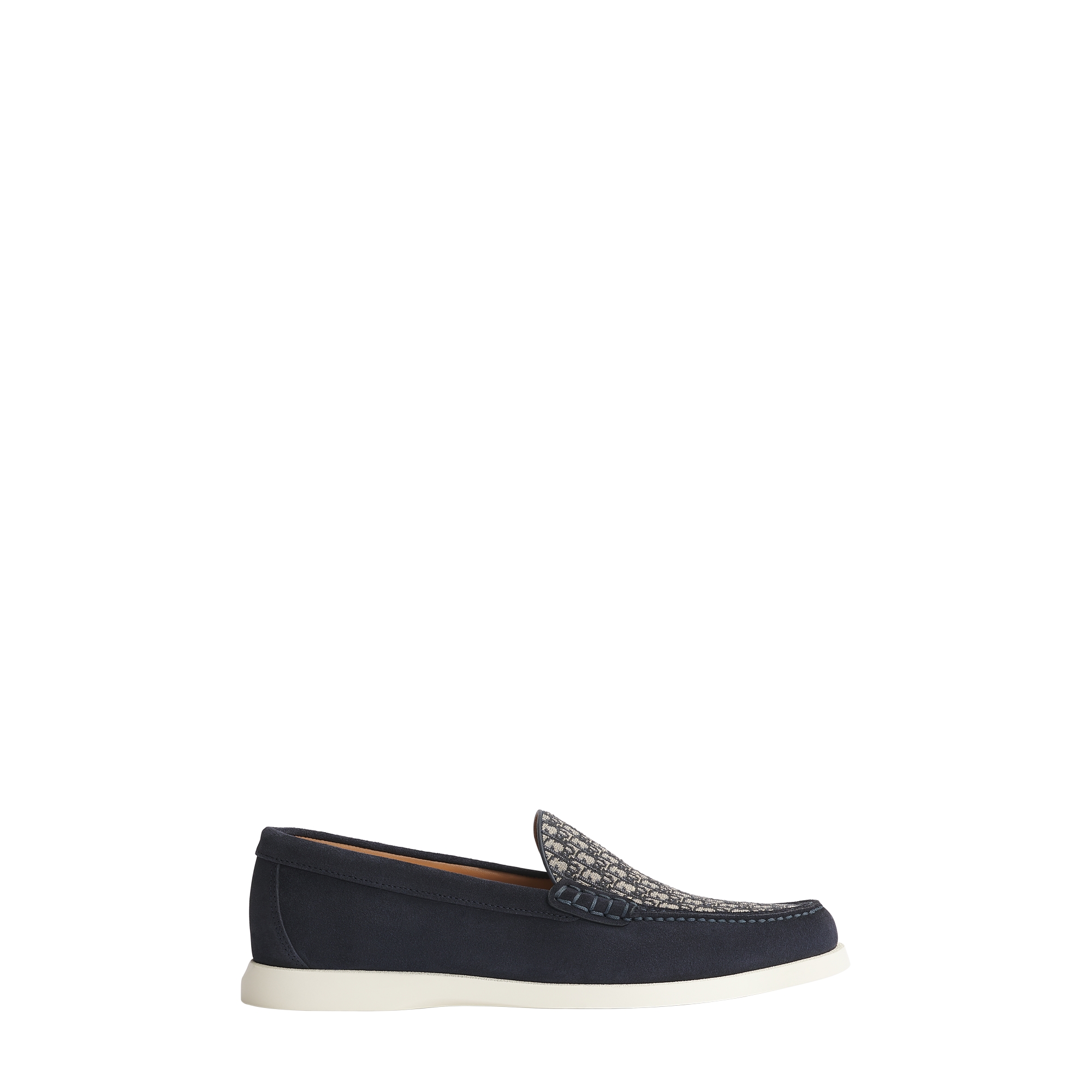  Ante de piel de becerro azul marino con Dior Oblique en jacquard beige y negro