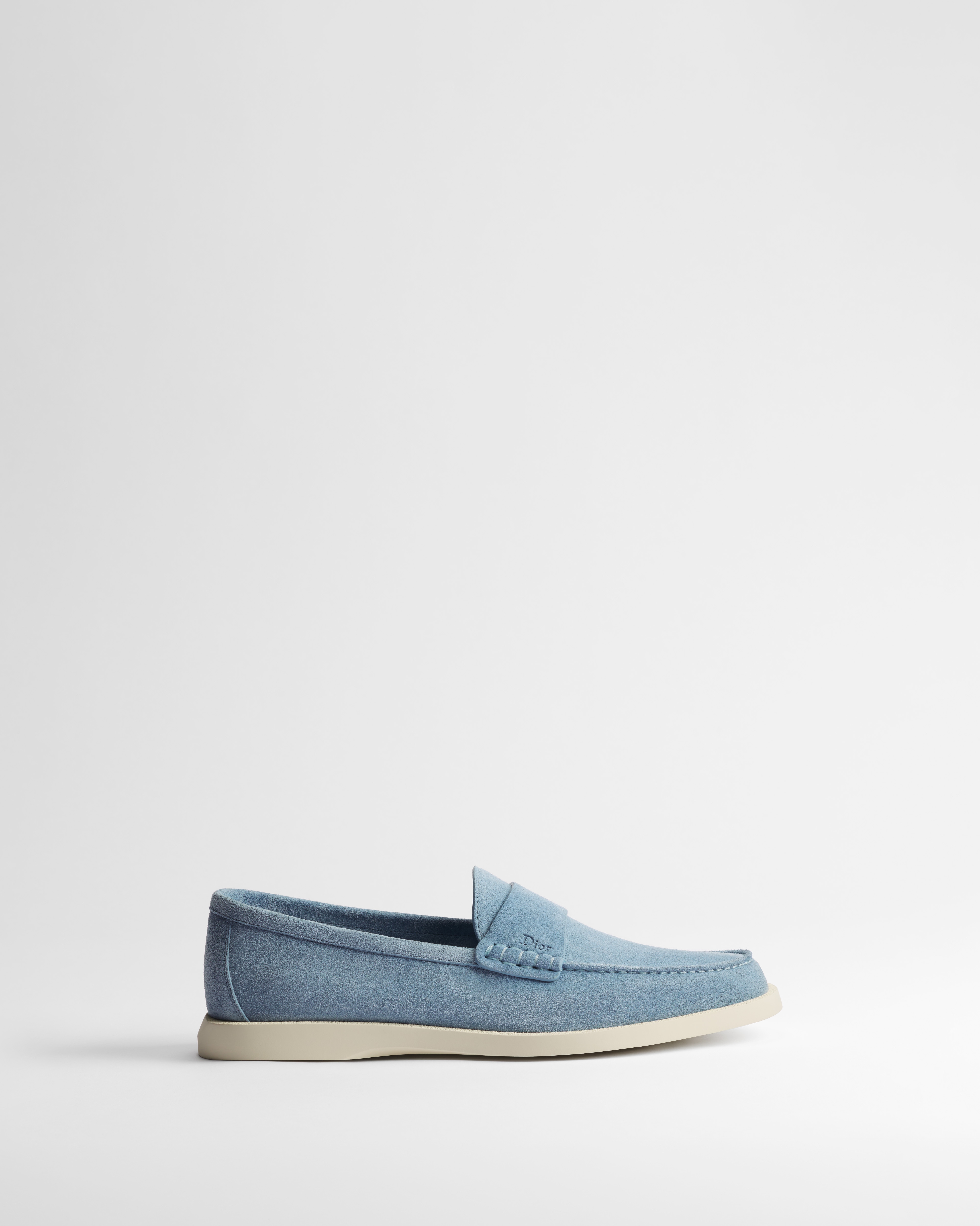 Mocassin Dior Granville Veau velours bleu clair E02