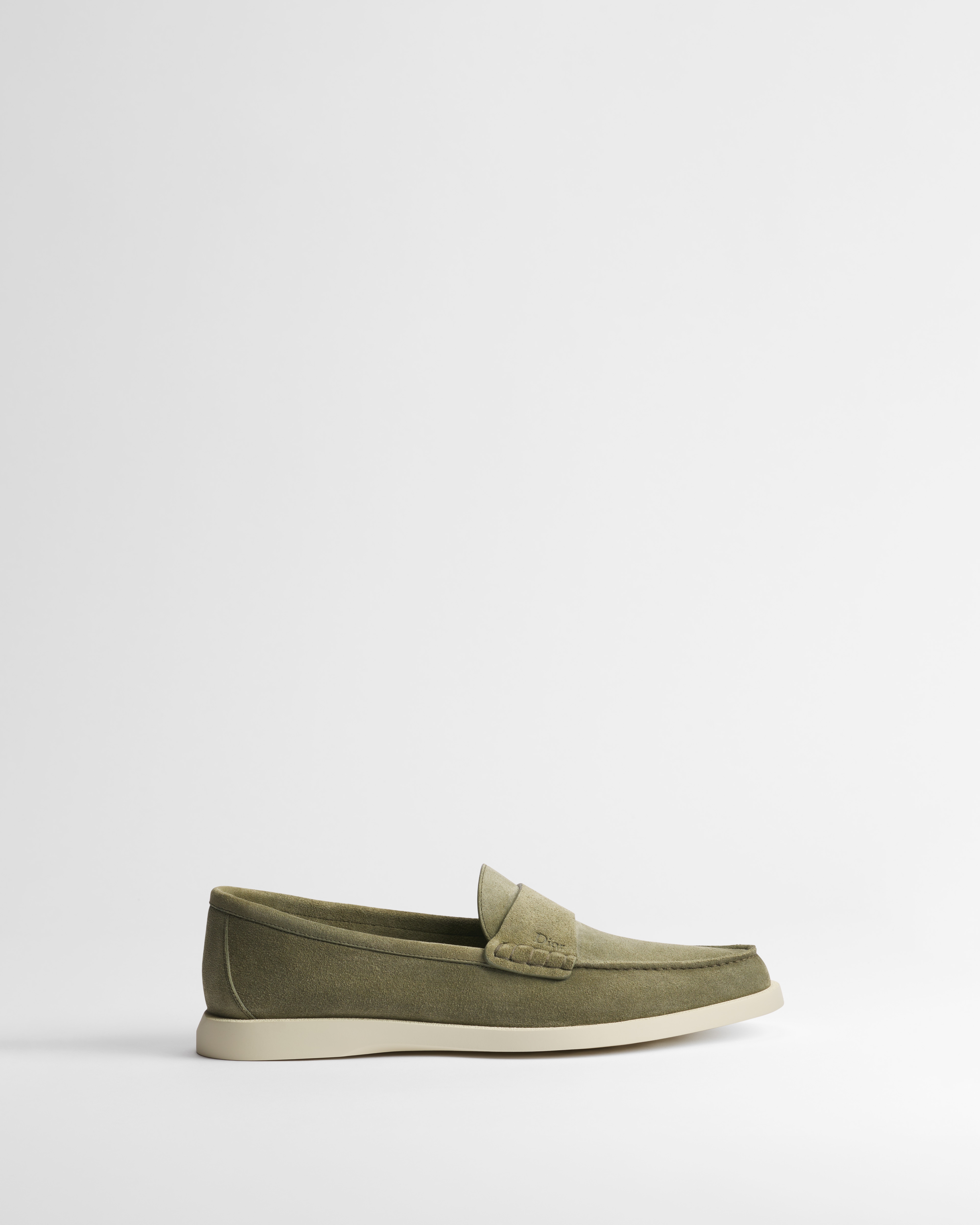 Mocassin Dior Granville Veau velours kaki E02