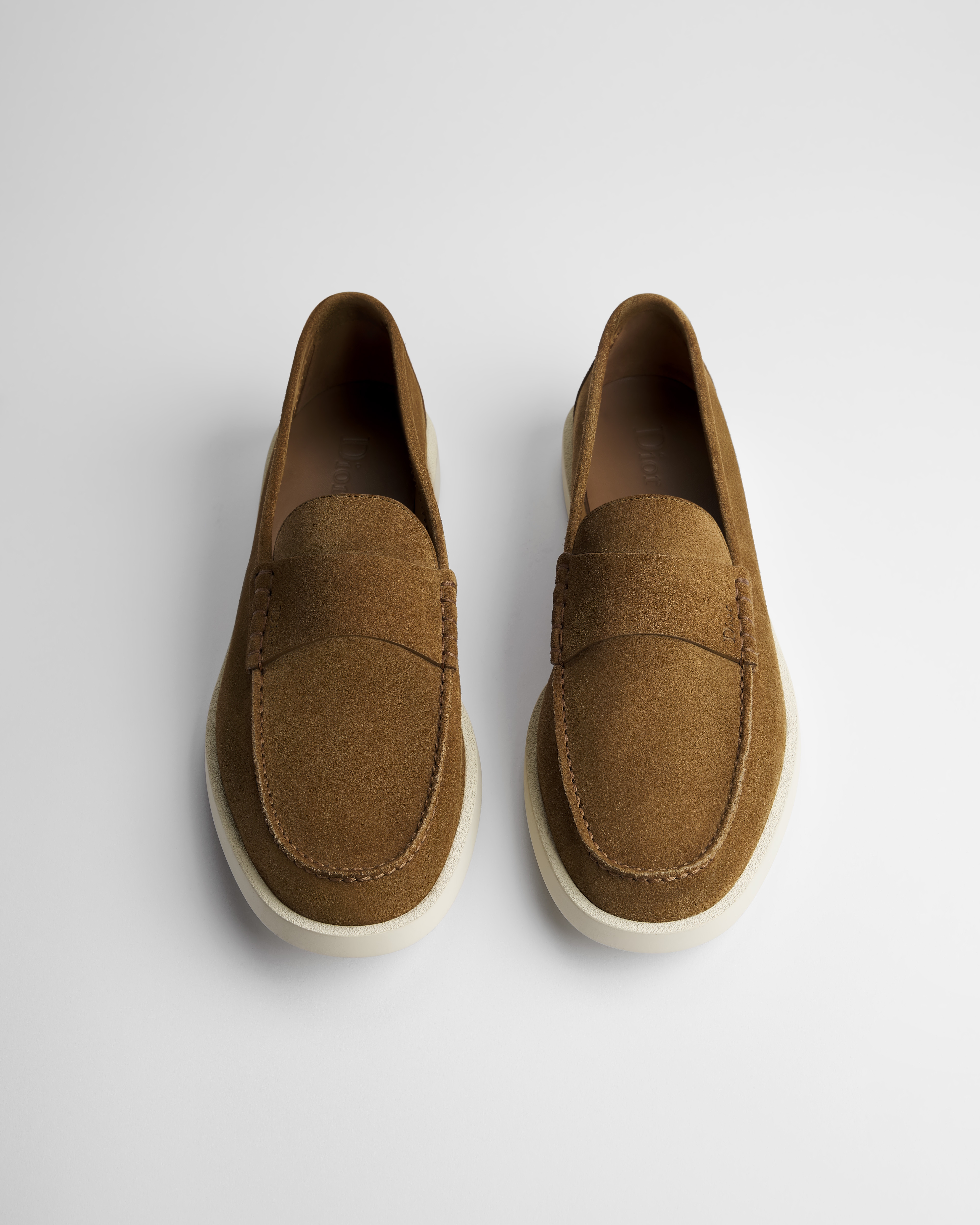 Mocassino Dior Granville Pelle di vitello scamosciata marrone chiaro E06