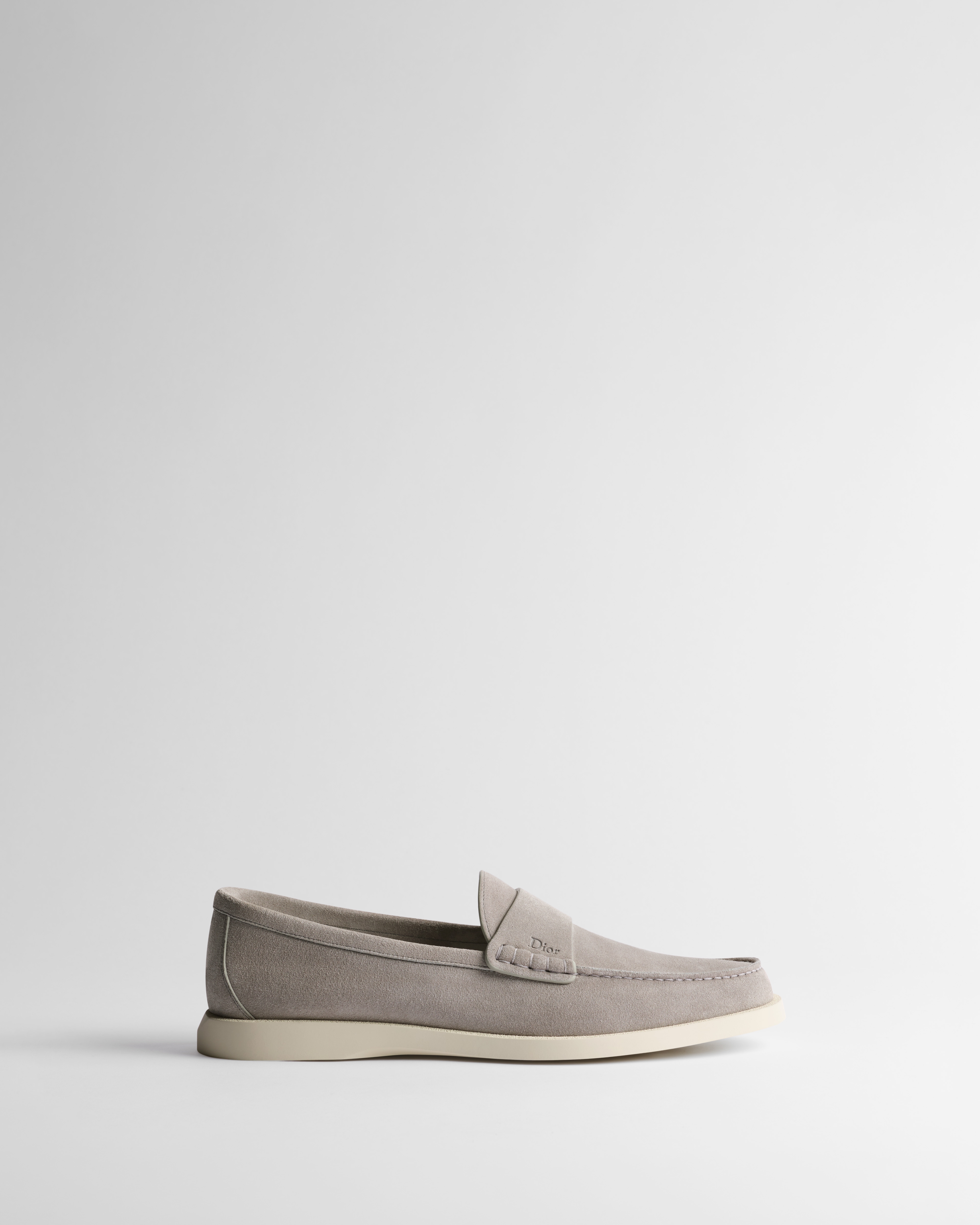 Mocassin Dior Granville Veau velours gris E02