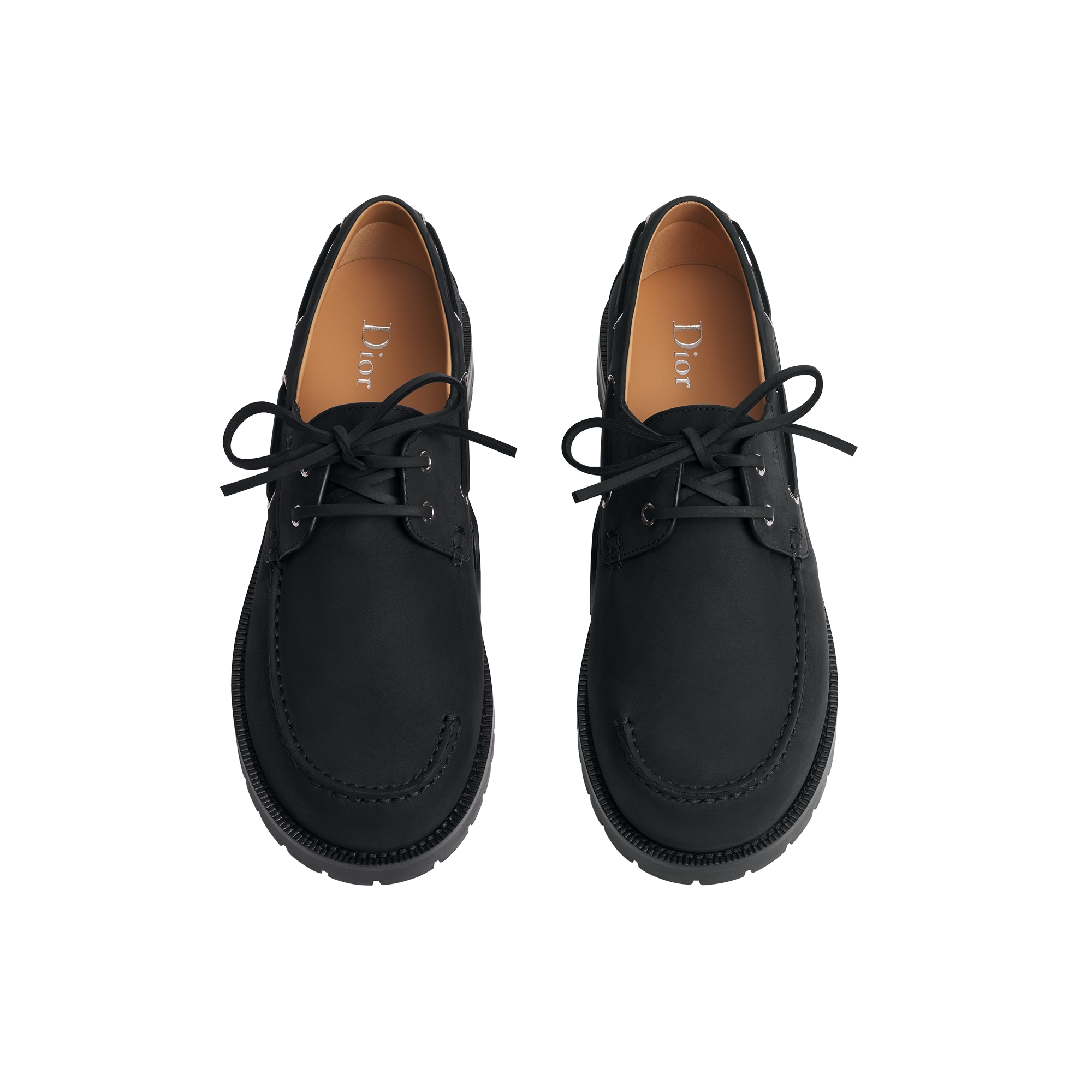 Dior Archie Lug Boat Shoe Black Coated Calfskin E06
