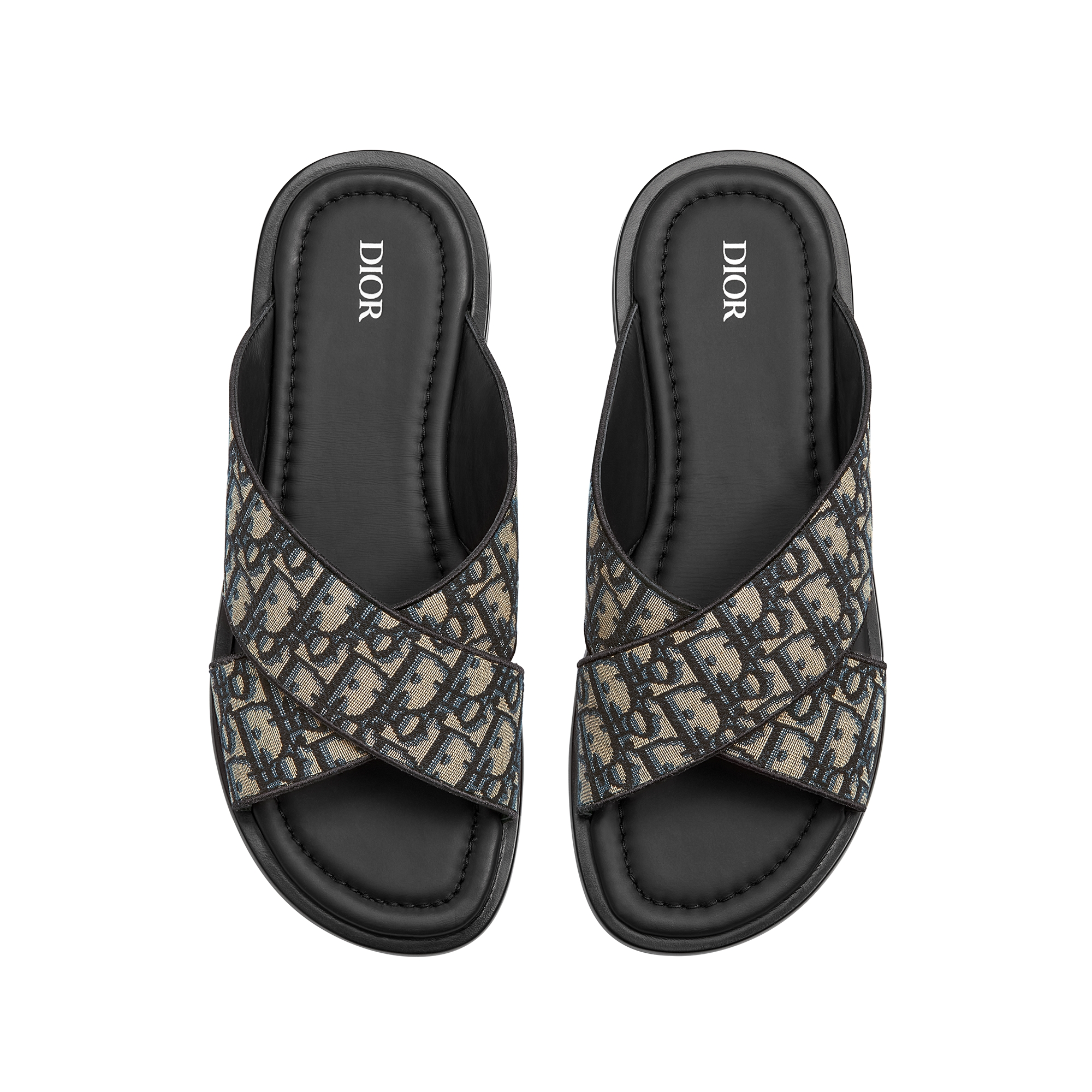 Dior Alias Sandal Beige and Black Dior Oblique Jacquard E06