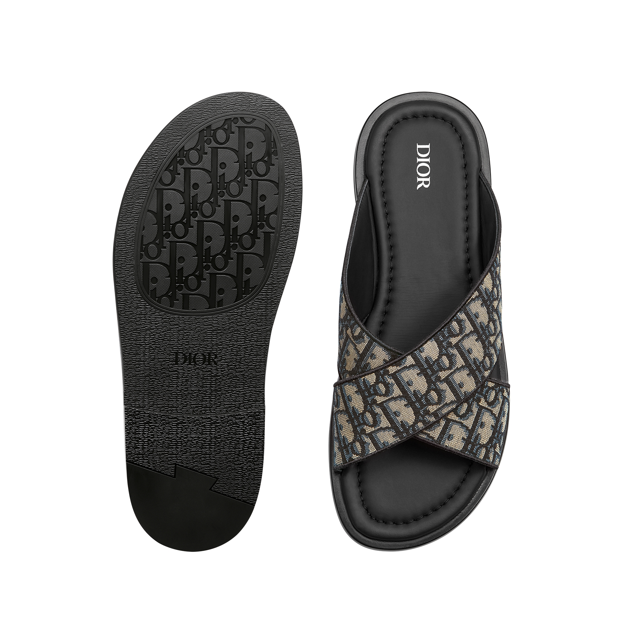 Dior Alias Sandal Beige and Black Dior Oblique Jacquard E07