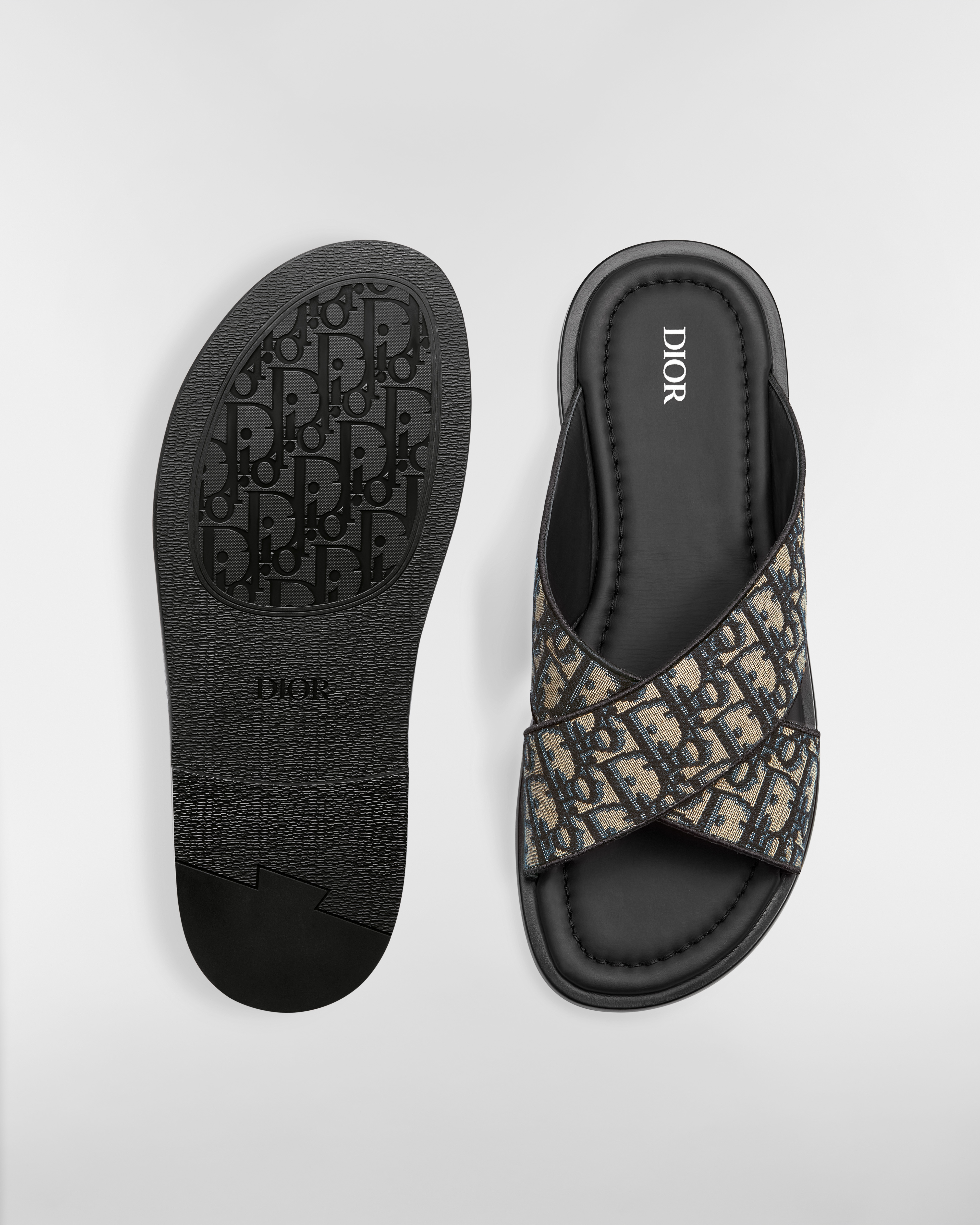 Dior Alias Sandal Beige and Black Dior Oblique Jacquard E07