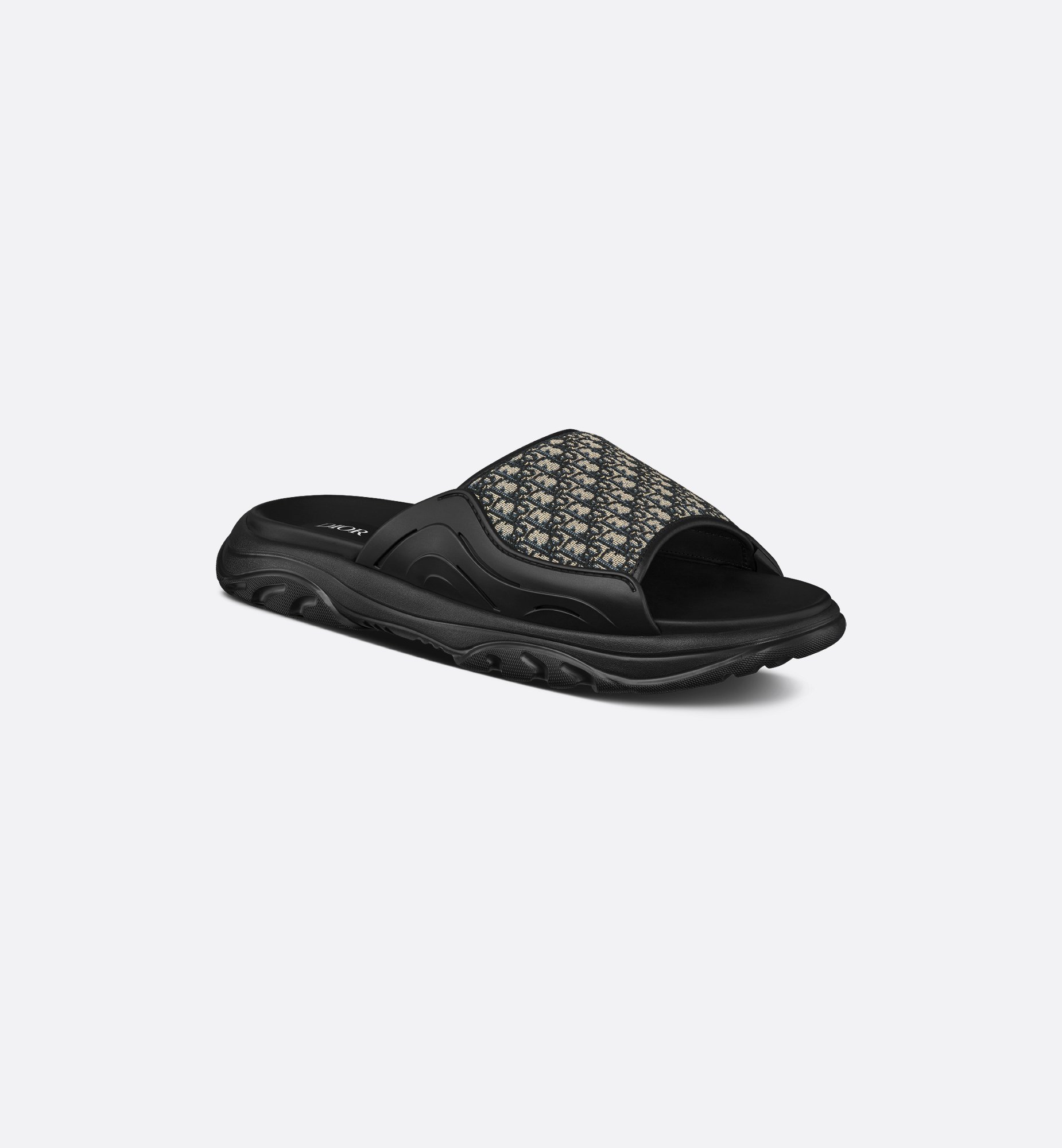 Dior H-Town Sandal Black Rubber with Beige and Black Dior Dior H-Town Sandal Black Rubber with Beige and Black Dior