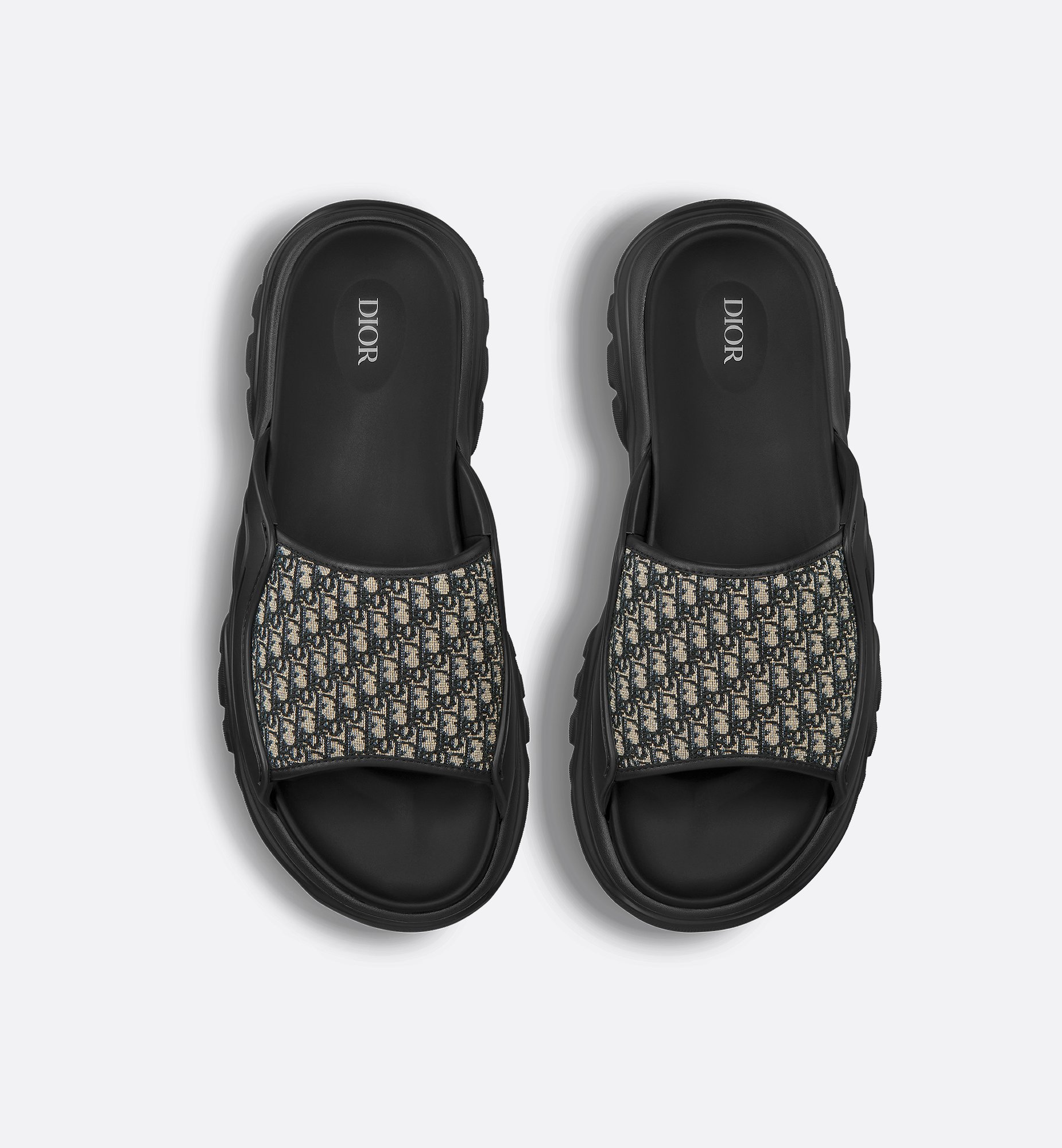 Dior H-Town Sandal Black Rubber with Beige and Black Dior Dior H-Town Sandal Black Rubber with Beige and Black Dior