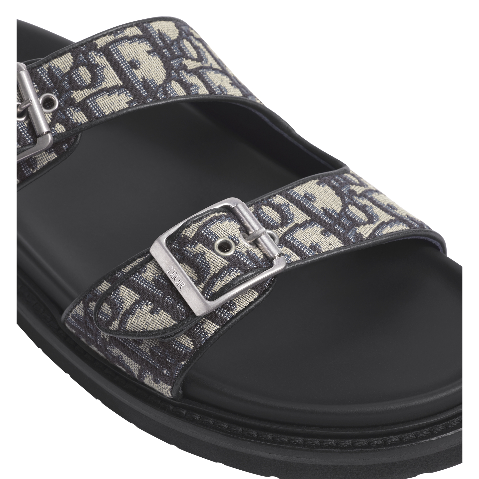 Dior Aqua Sandal Beige and Black Dior Oblique Jacquard E09