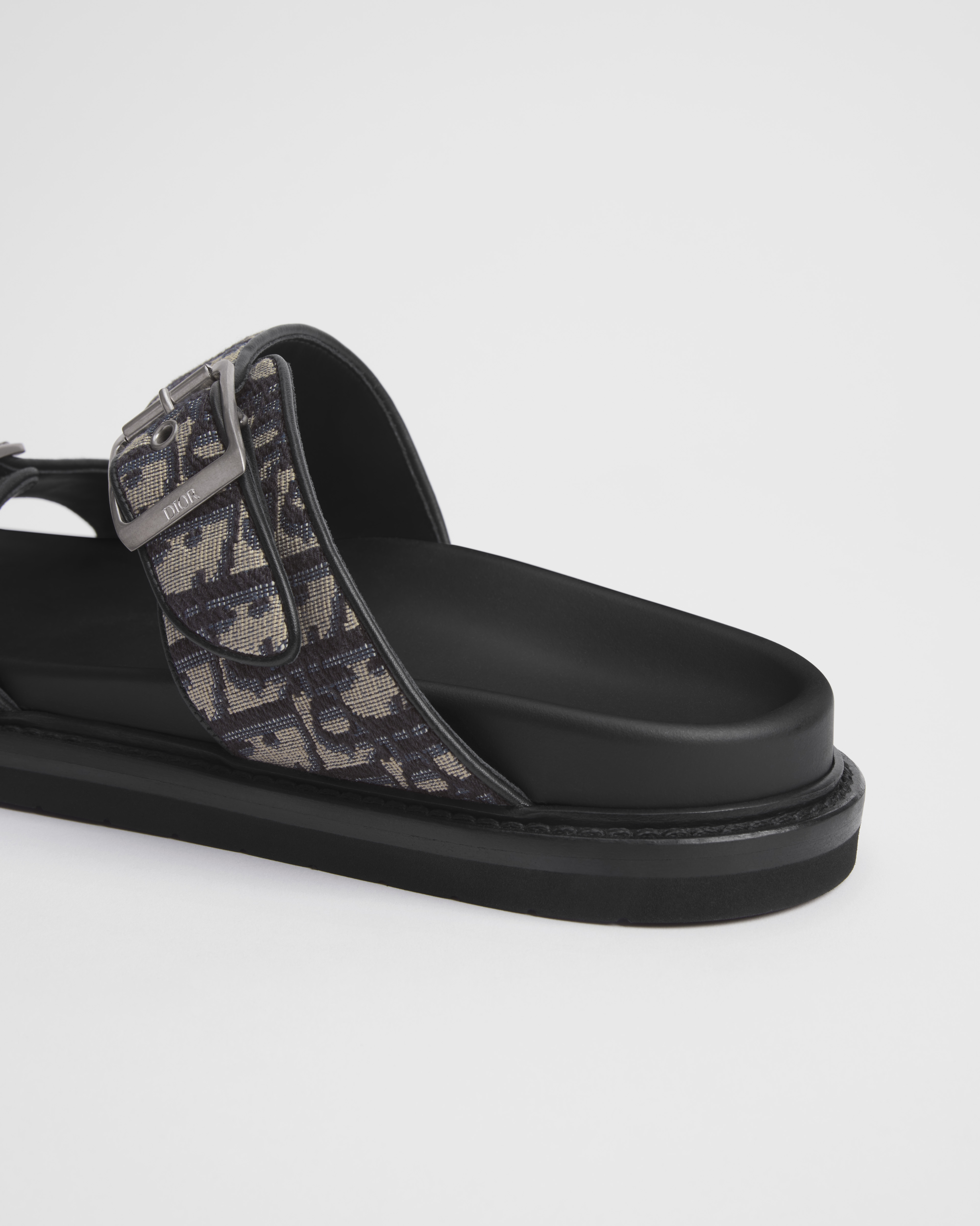 Dior Aqua Sandal Beige and Black Dior Oblique Jacquard E11