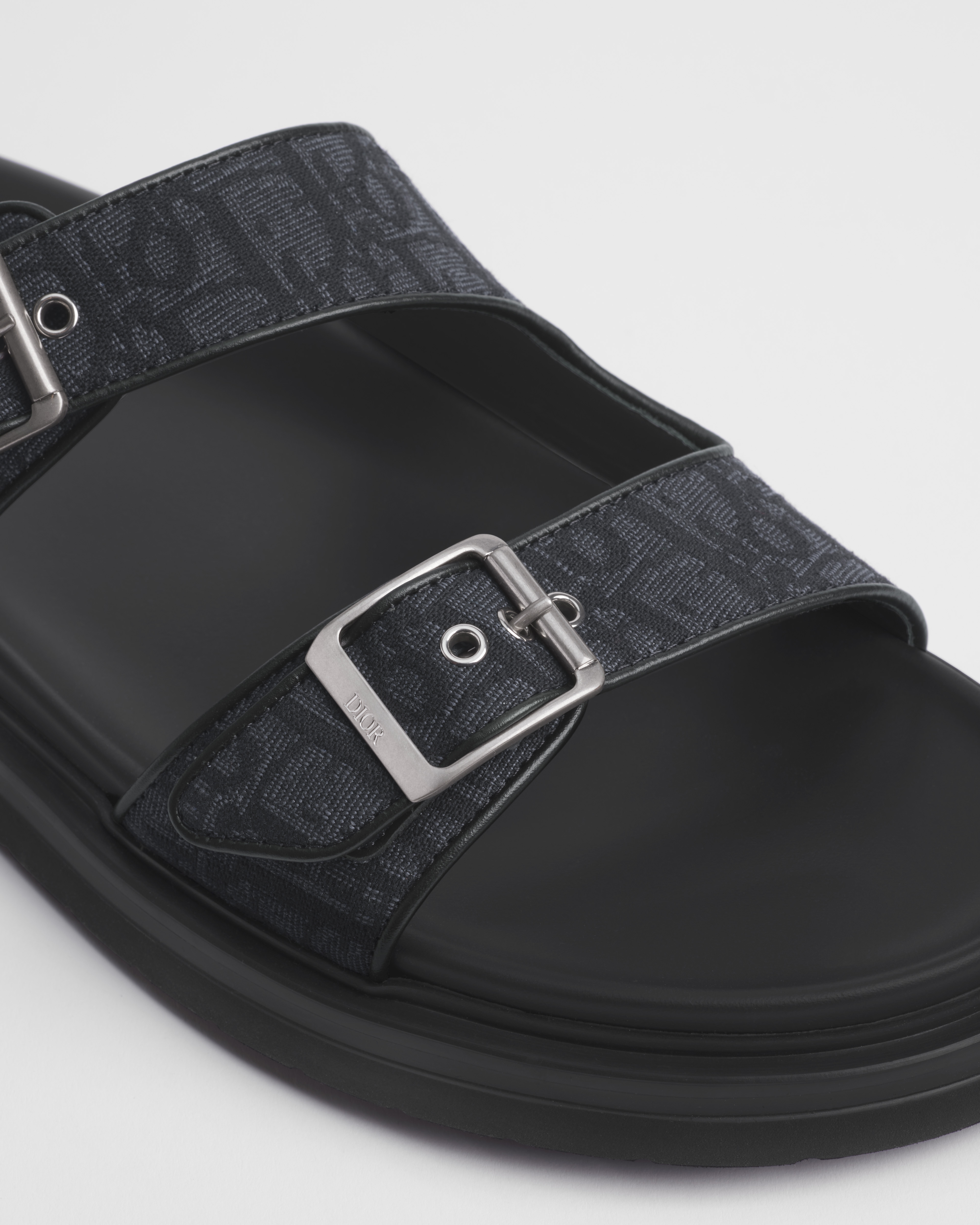 Dior Aqua-sandaal Zwarte Dior Oblique-jacquard E09
