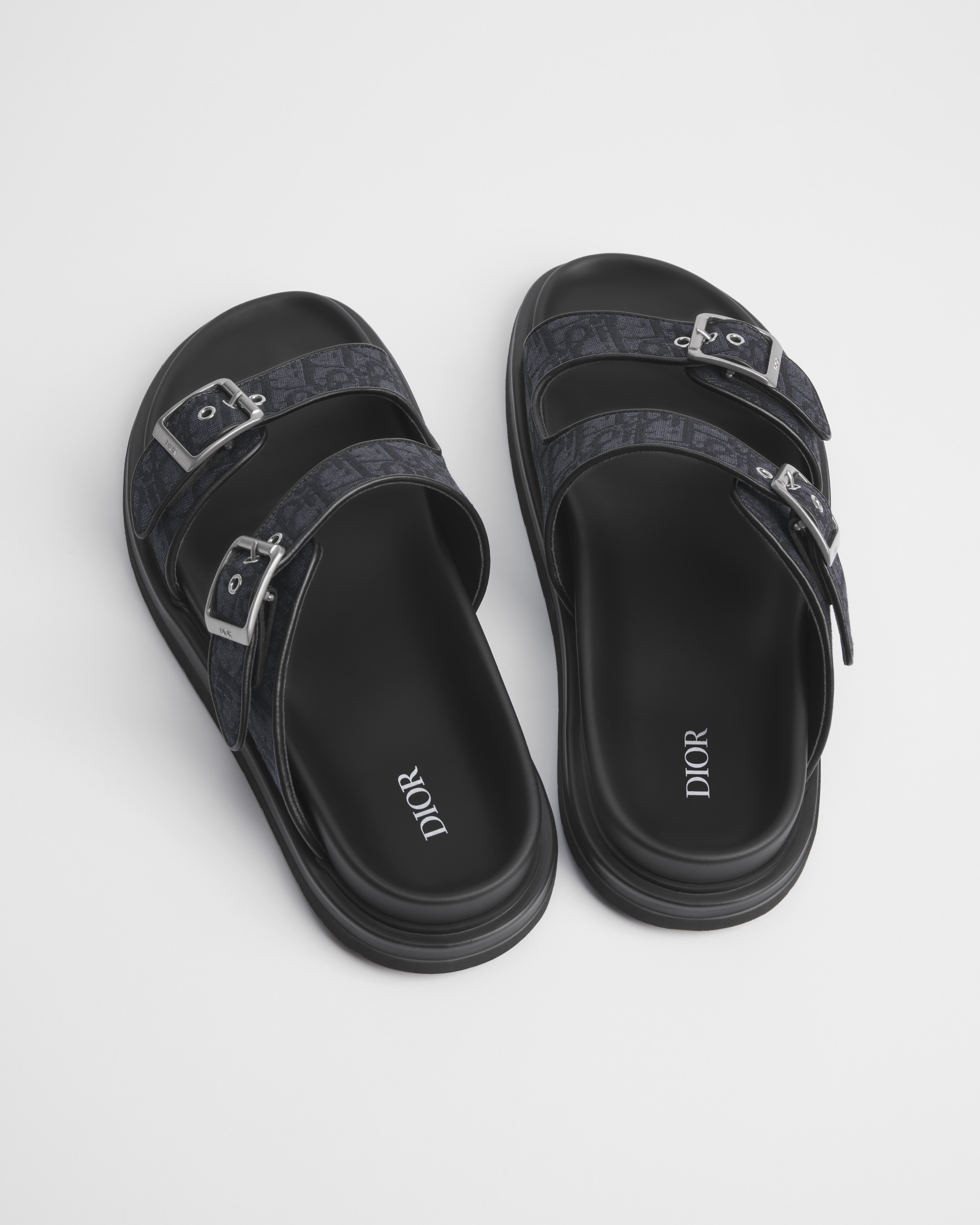 Dior Aqua-sandaal Zwarte Dior Oblique-jacquard E10