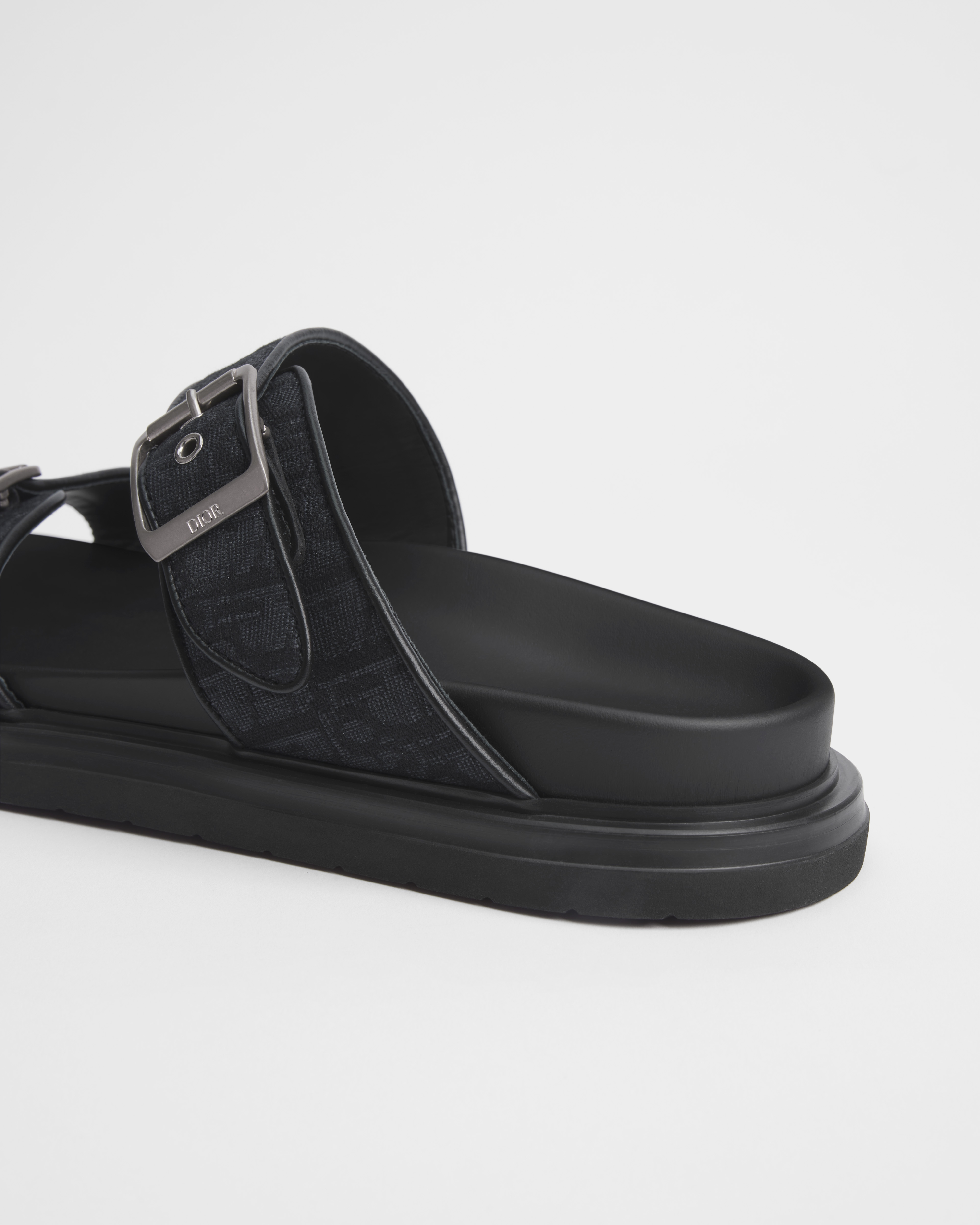 Dior Aqua-sandaal Zwarte Dior Oblique-jacquard E11