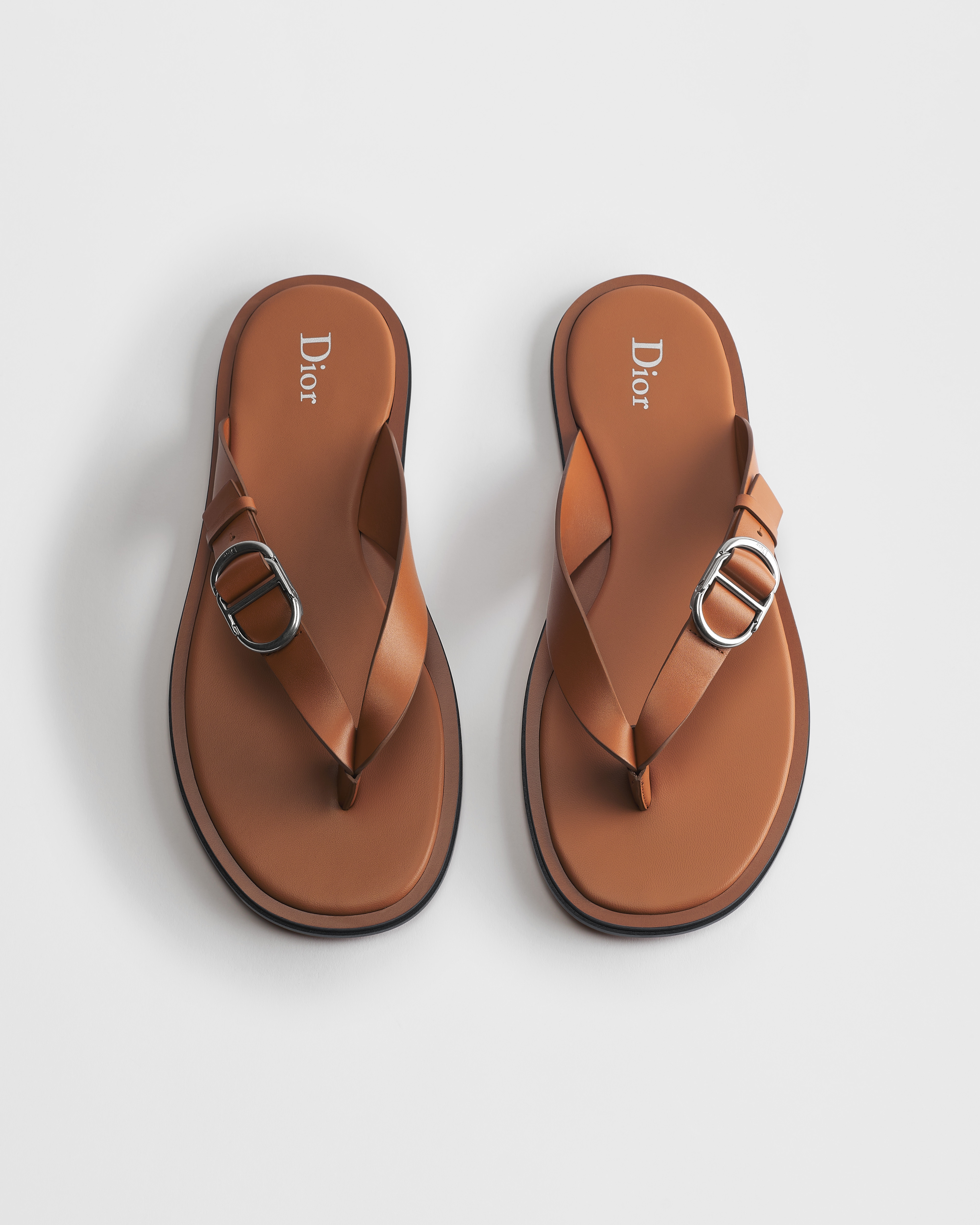 Dioriviera Dior Rivage Thong Sandal Cognac Brown Smooth Calfskin