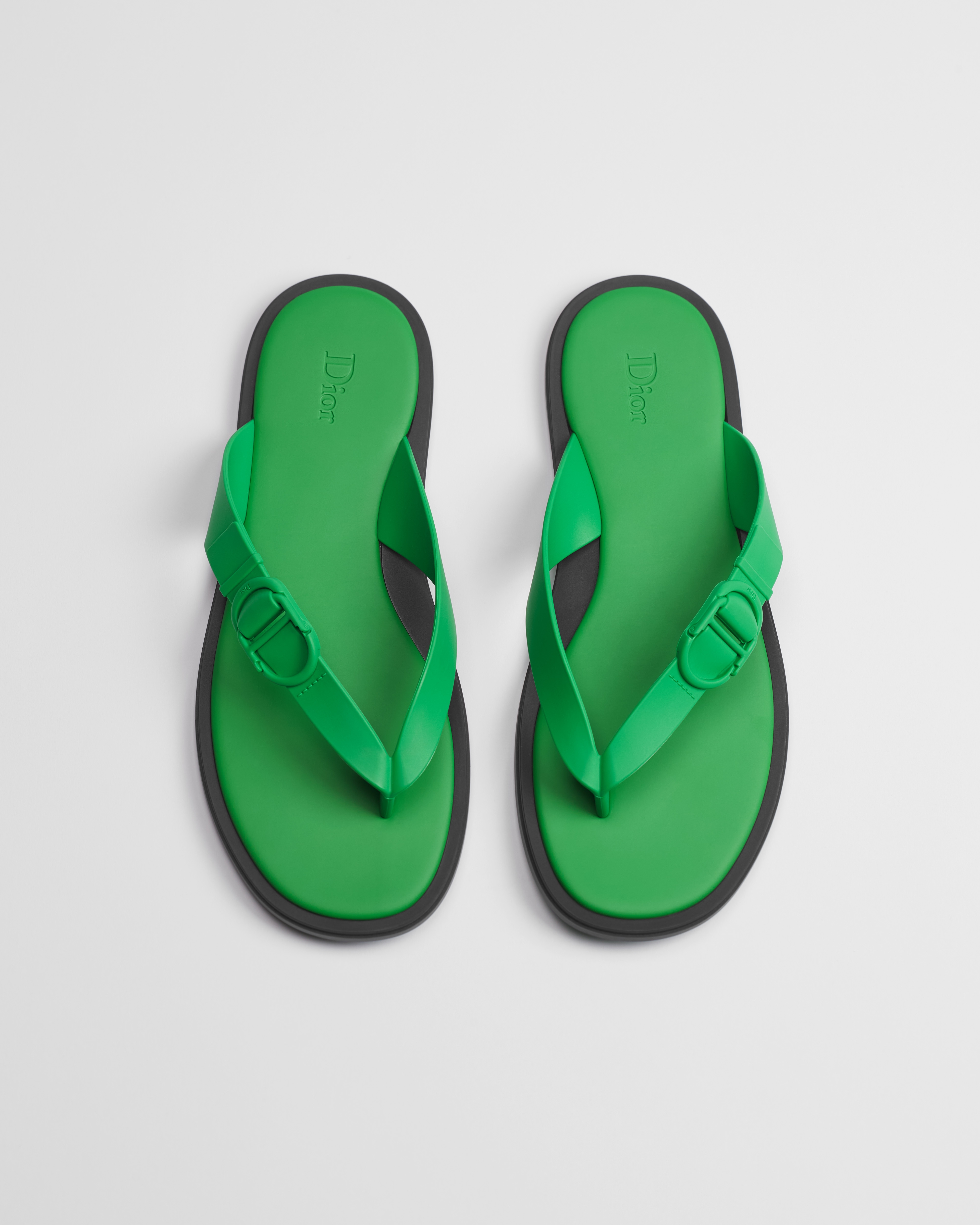 Dior Rivage Thong Sandal Green Rubber E06