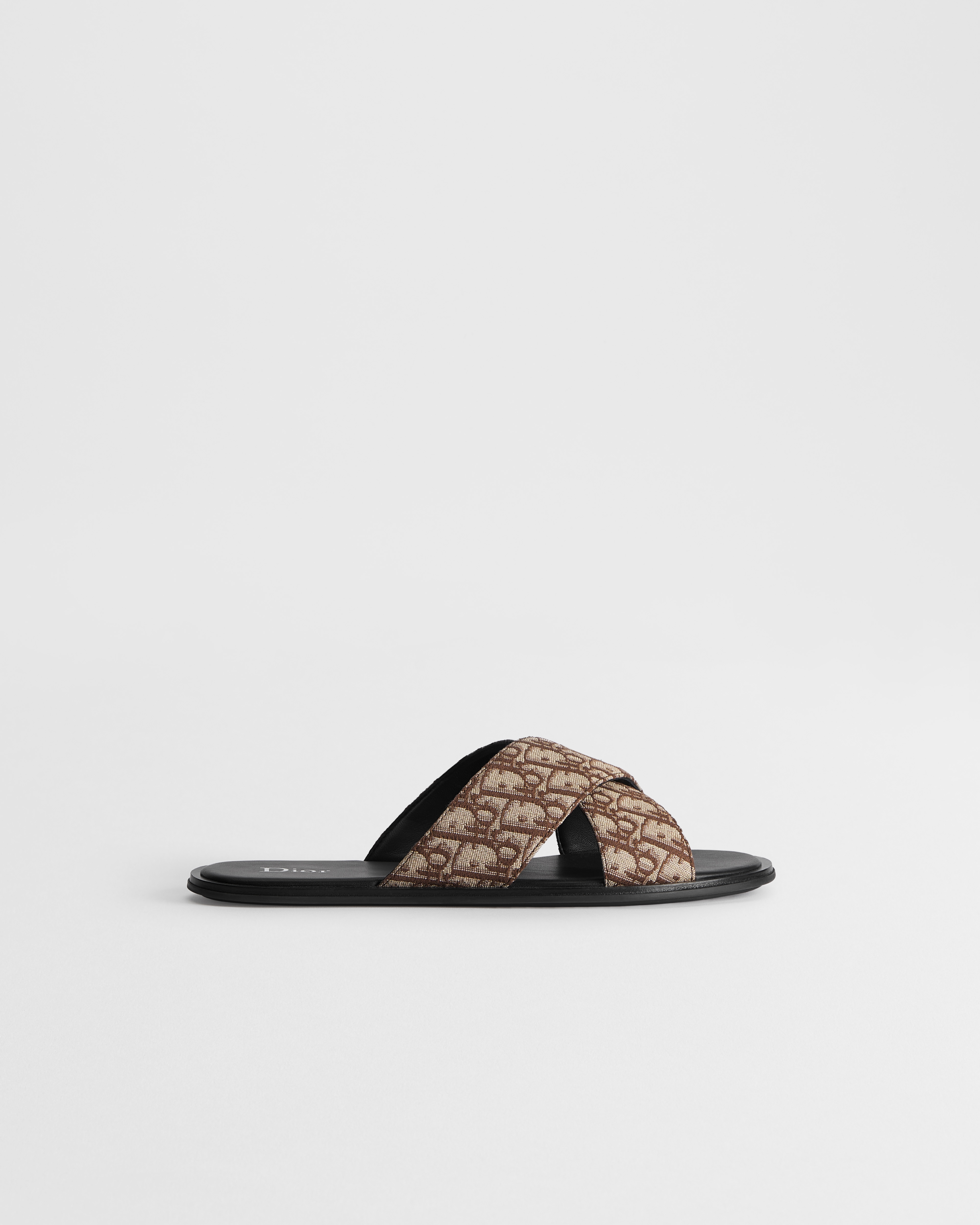 디올 리바주 샌들 브라운 디올 오블리크 자카드 E02