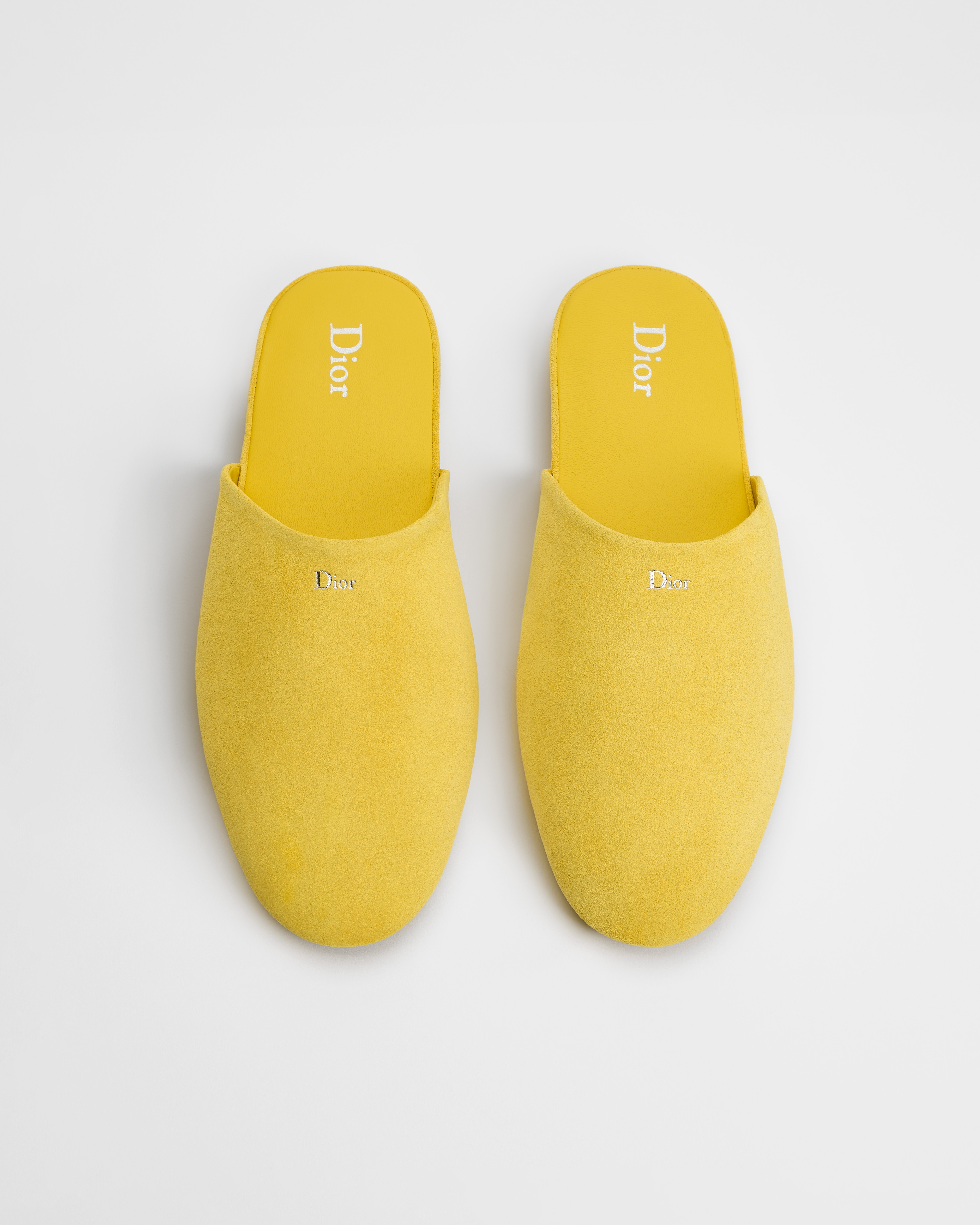 รองเท้าเปิดส้น InDior หนังกลับสีเหลือง E06