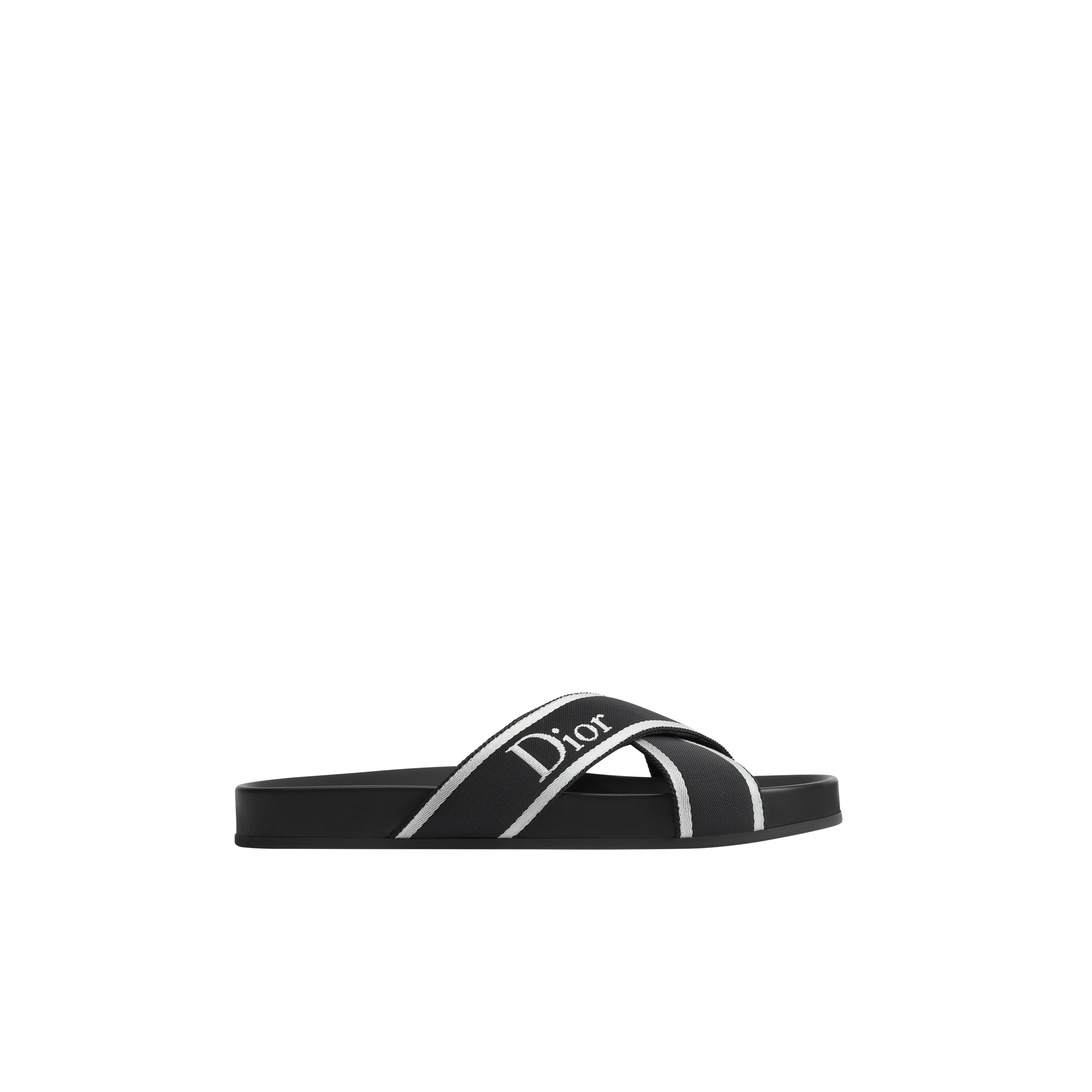 Dioriviera Dior Aqua Sandal Black and White Technical Fabric | DIOR