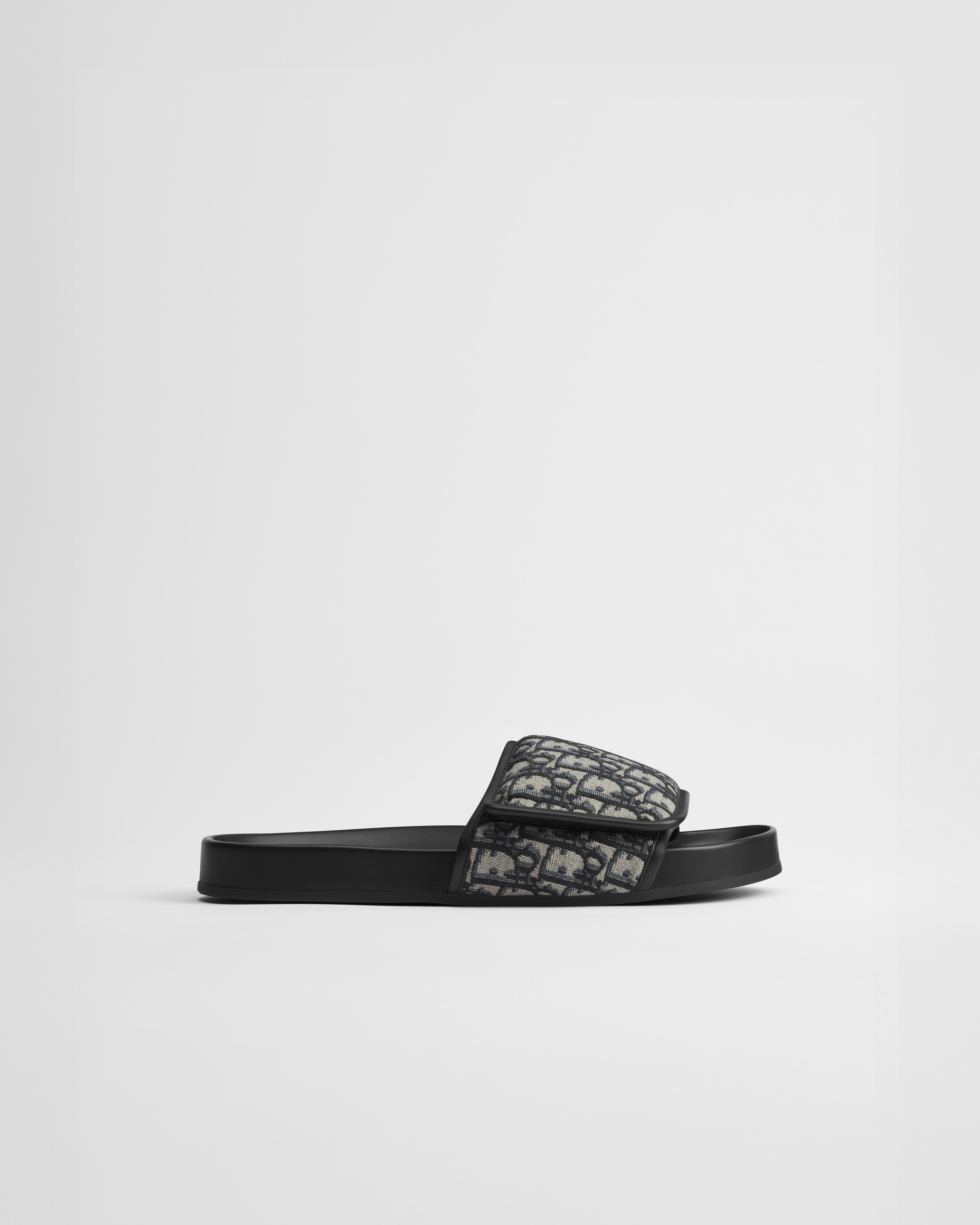 Dior Aqua Sandal Beige and Black Dior Oblique Jacquard E02