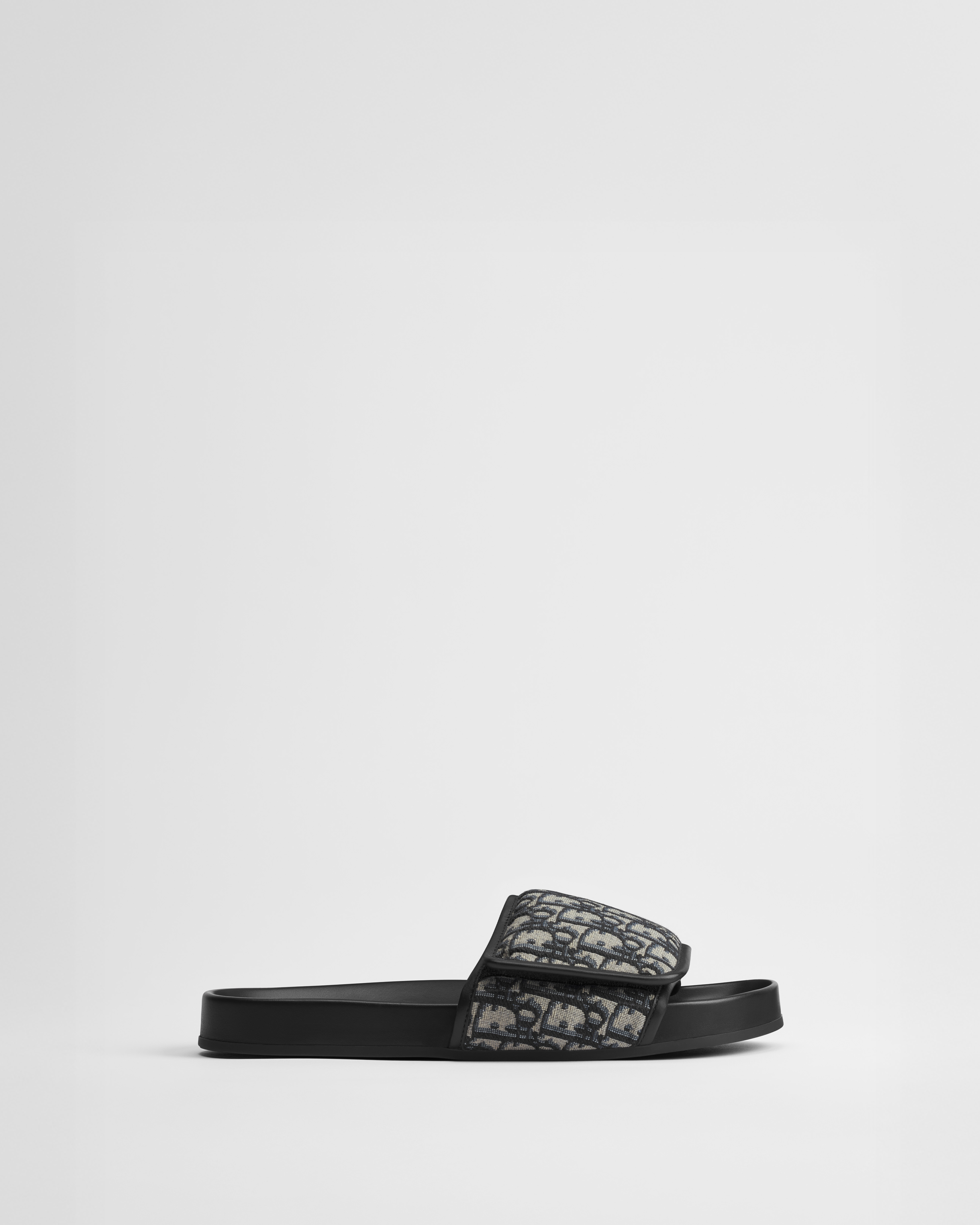 Dior Aqua Sandal Beige and Black Dior Oblique Jacquard E02