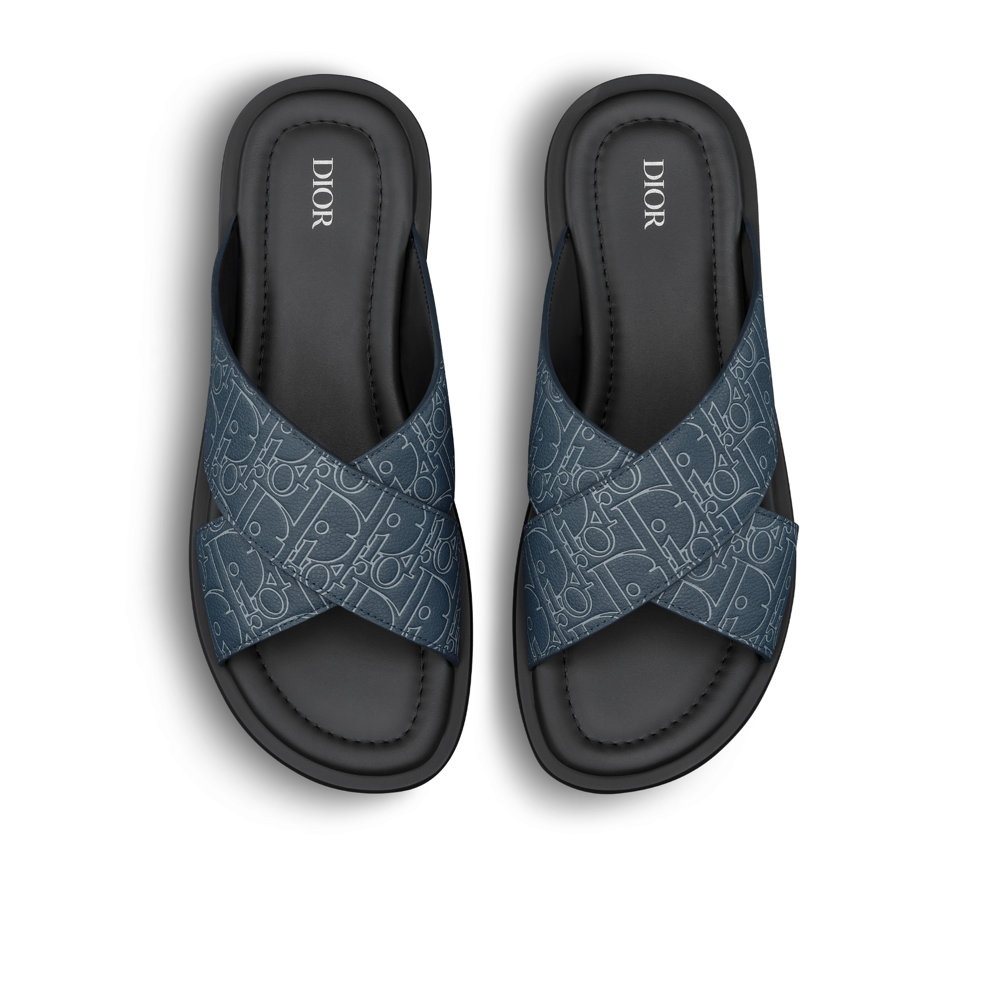 Dior Alias Sandal Navy Blue Dior Gravity Outline Leather E06