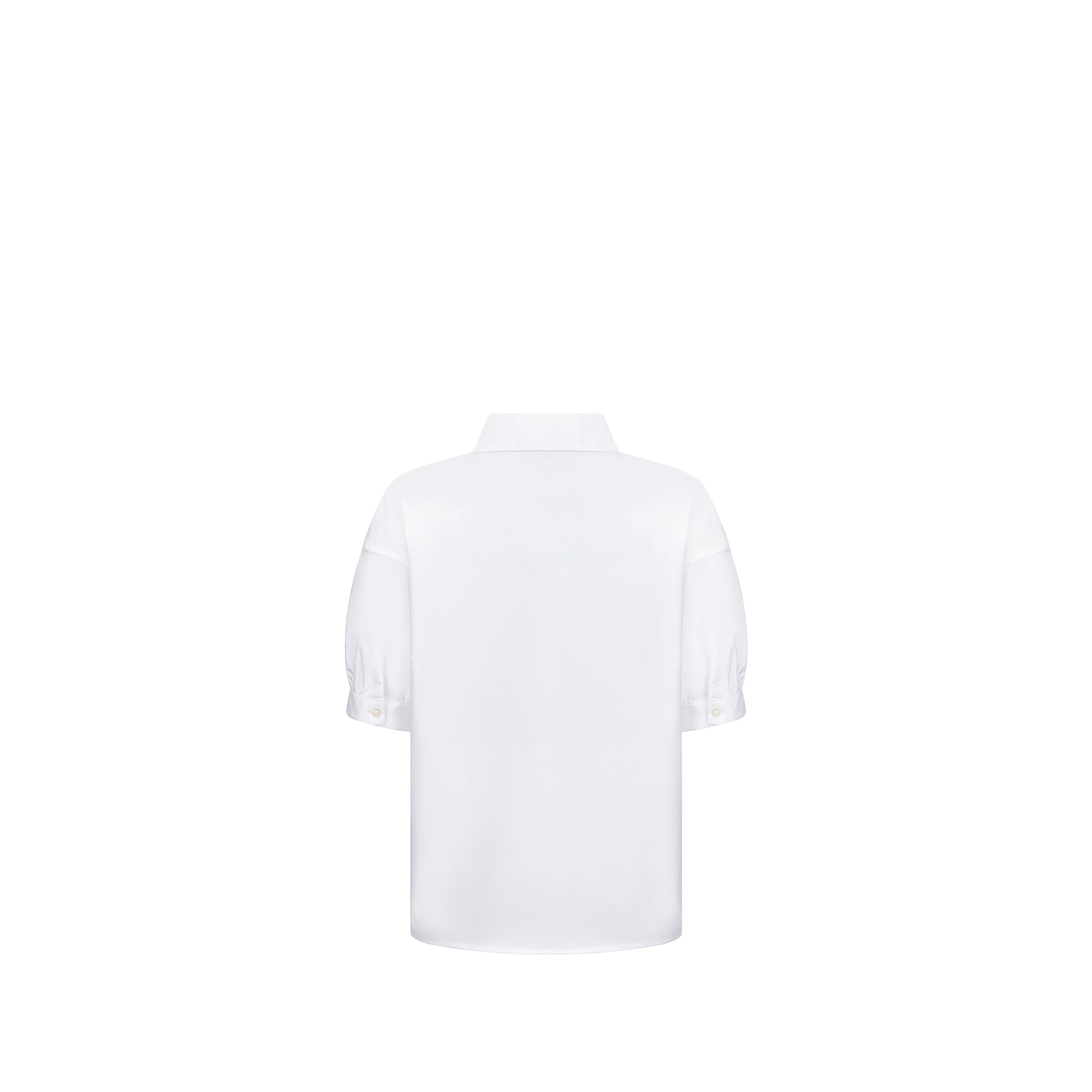 Kids' Short-Sleeved Shirt White Cotton Poplin E08