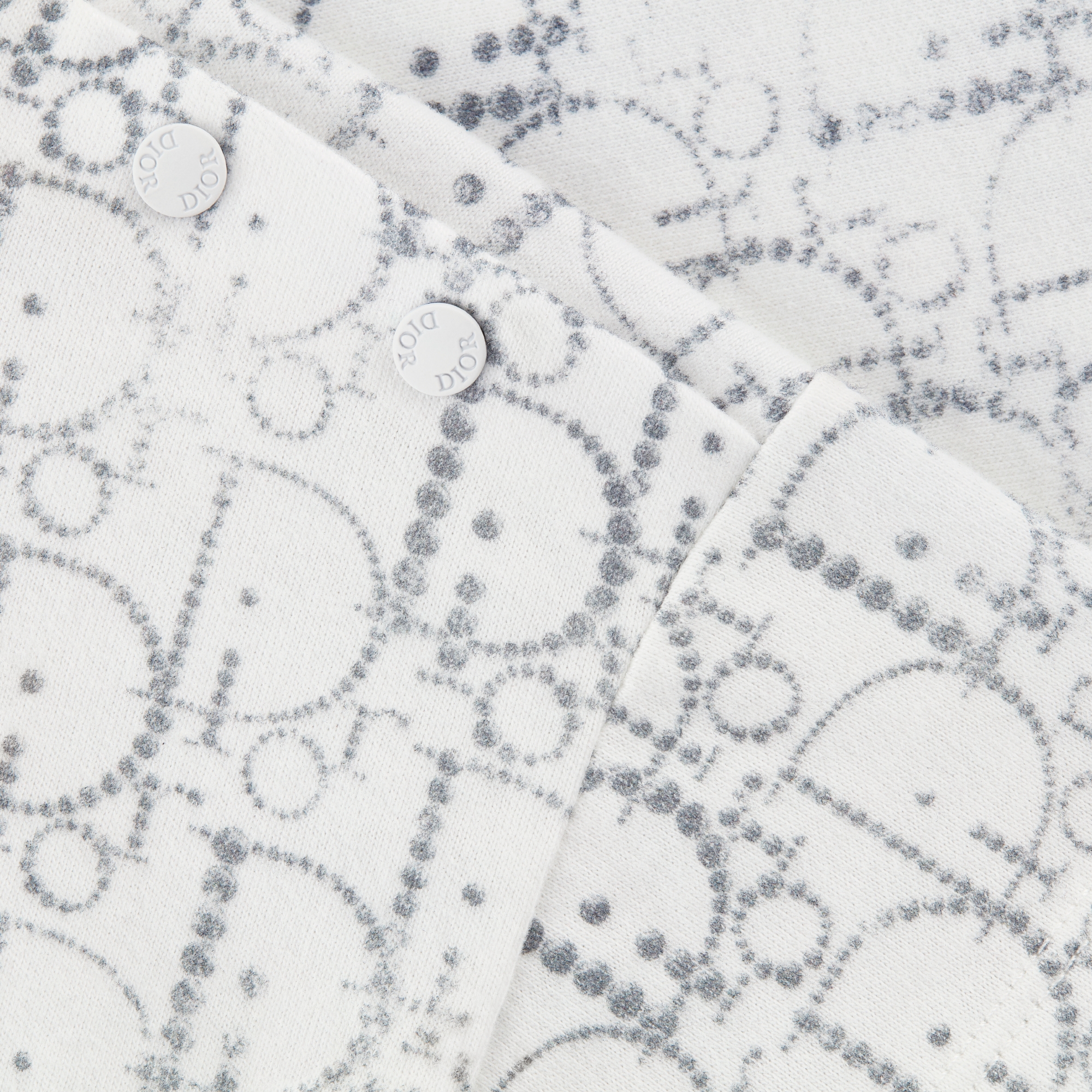 T-shirt bébé Jersey de coton ivoire Dior Oblique perles argenté E09