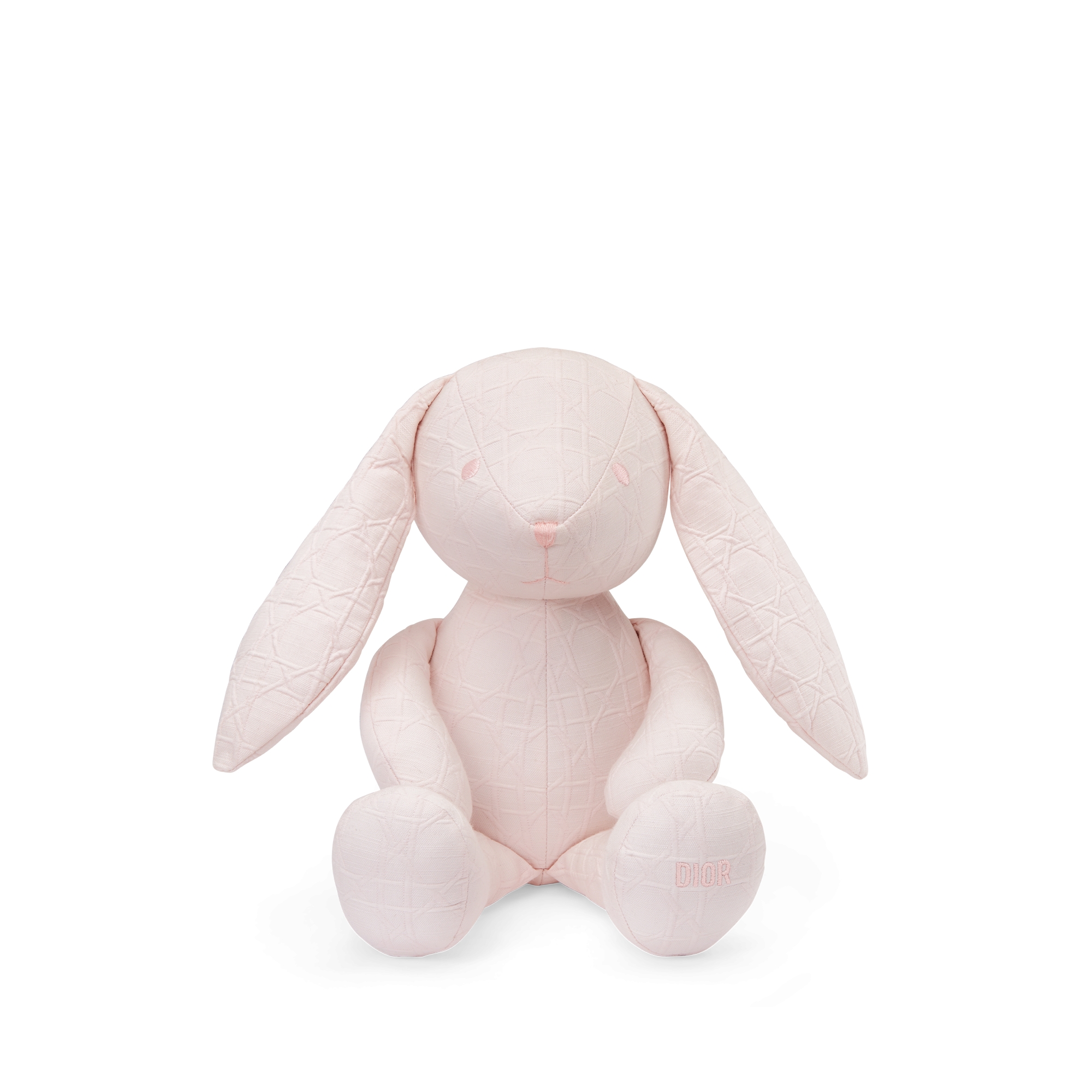 Peluche lapin Toile de coton Cannage rose p?�le | DIOR