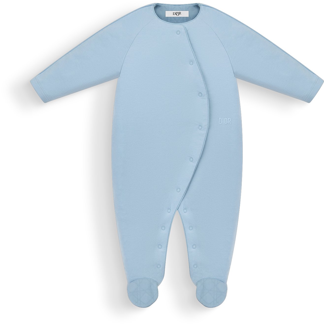 Newborn Gift Set Sky Blue Cannage Jersey and Cotton Voile DIOR