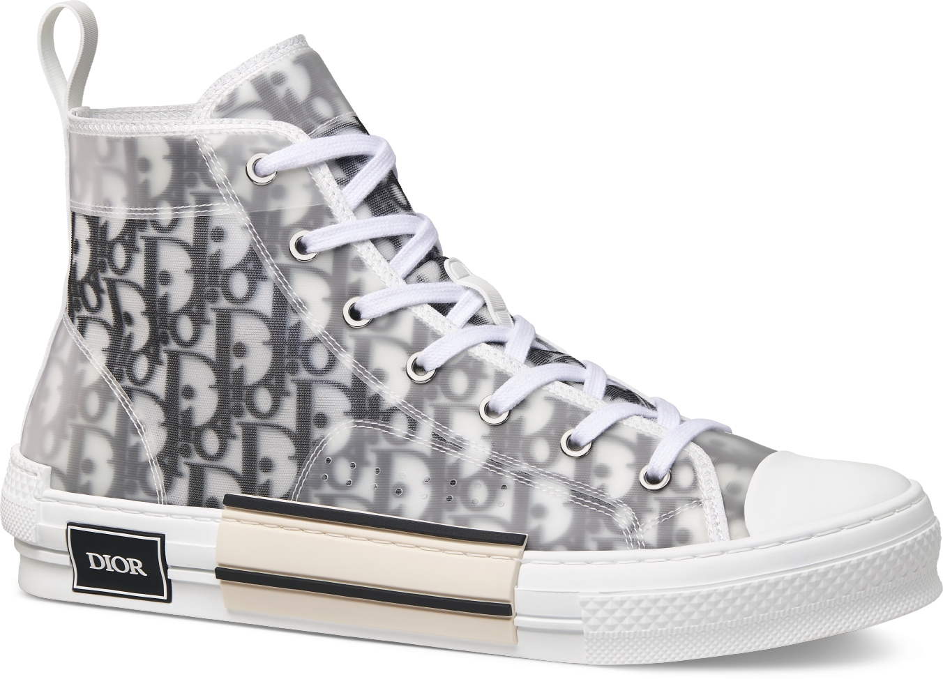 Sneaker B23 haute Toile Dior Oblique blanc et noir DIOR