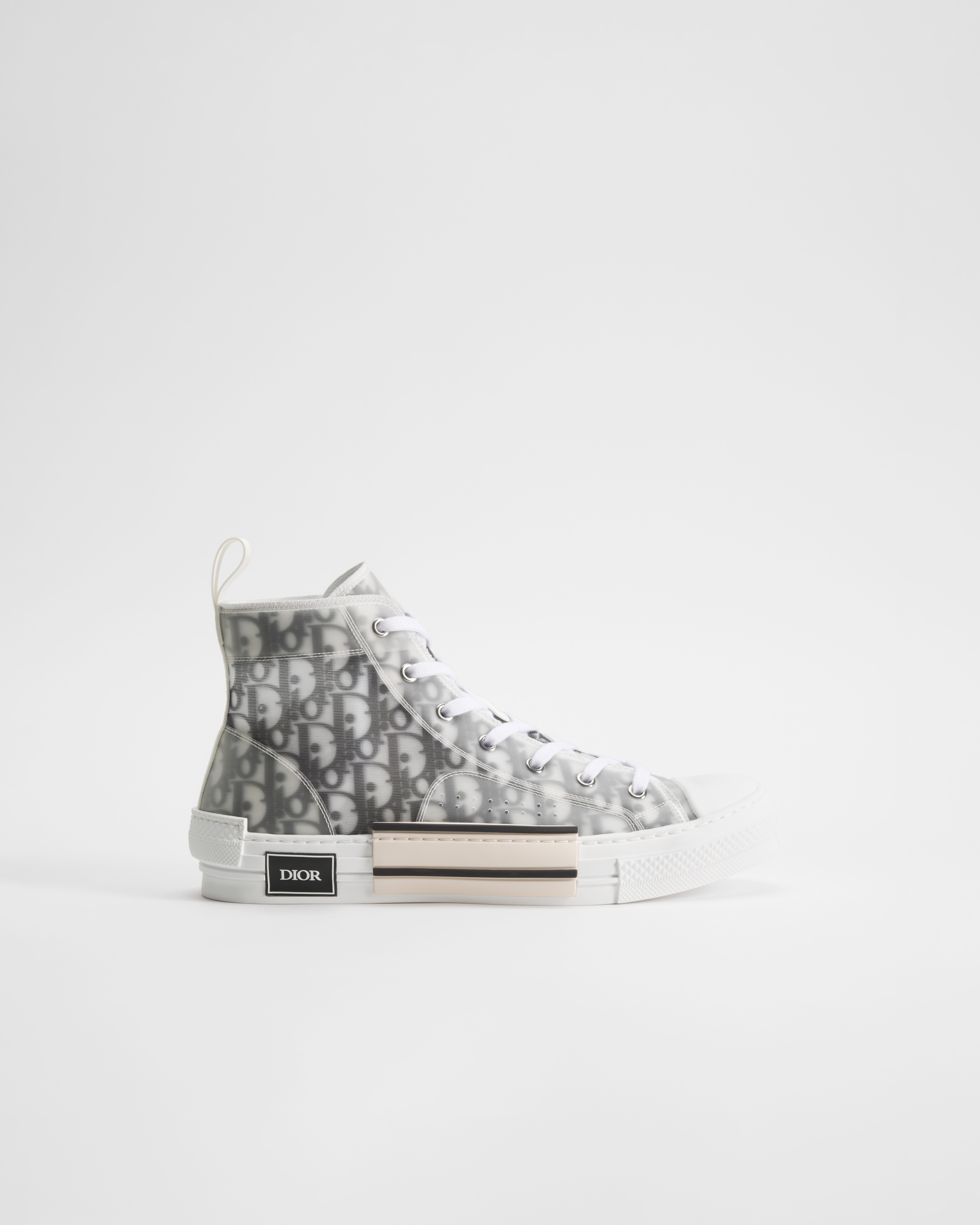 B23 League High-Top Sneaker White and Black Dior Oblique Canvas E02