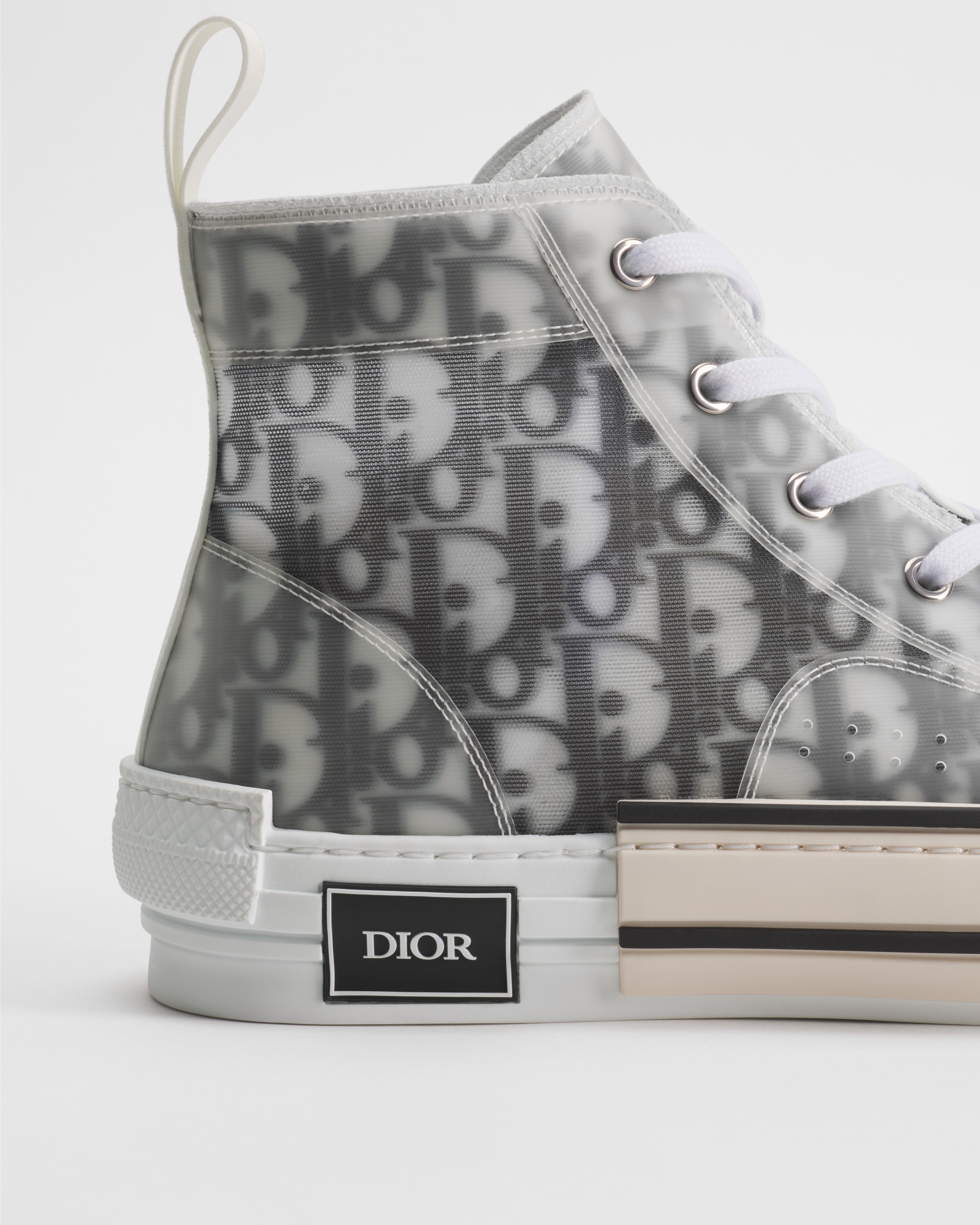 Sneaker B23 League haute Toile Dior Oblique blanc et noir E09