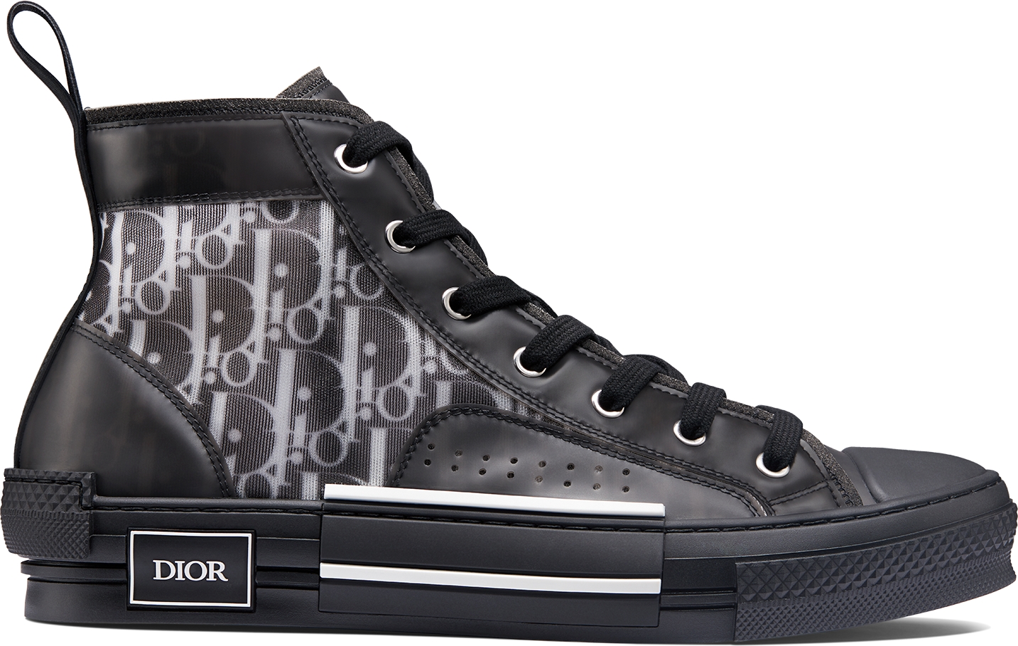 B23 High Top Sneaker White and Black Dior Oblique Canvas DIOR