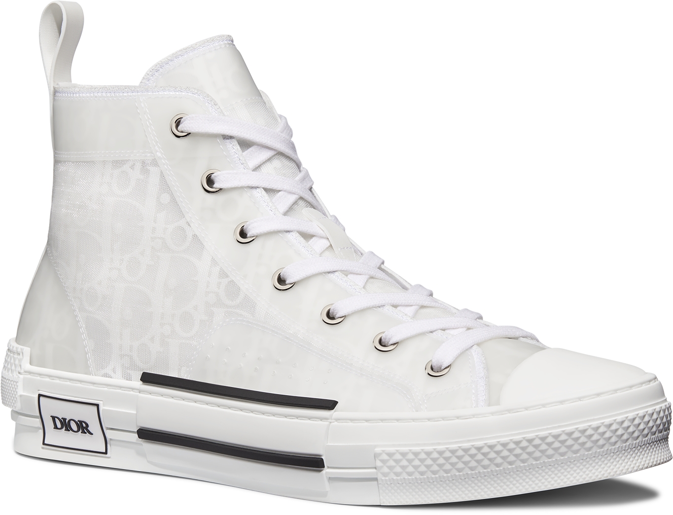 B23 High Top Sneaker White and Navy Blue Dior Oblique Canvas DIOR