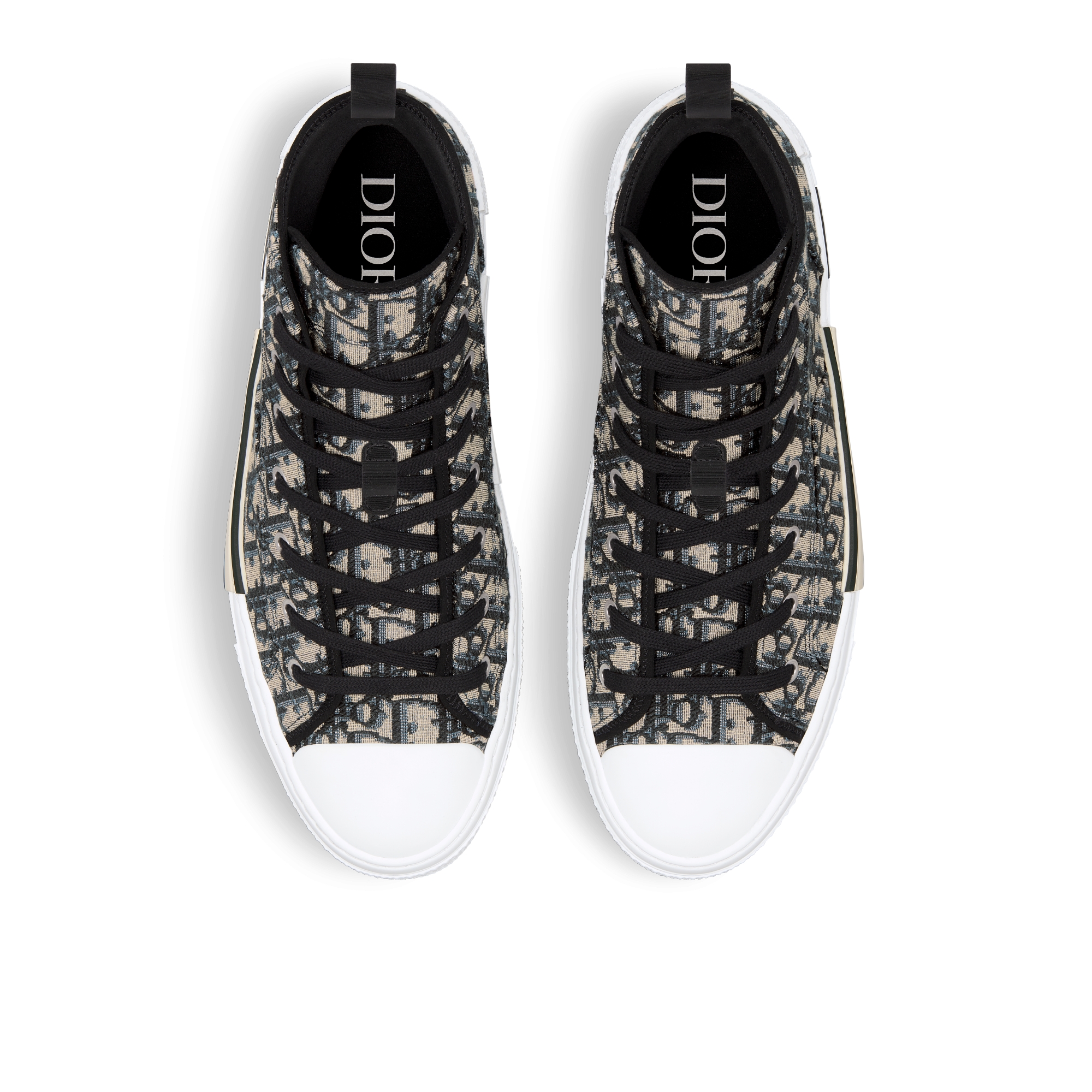 B23 League High-Top Sneaker Beige and Black Dior Oblique Jacquard E06